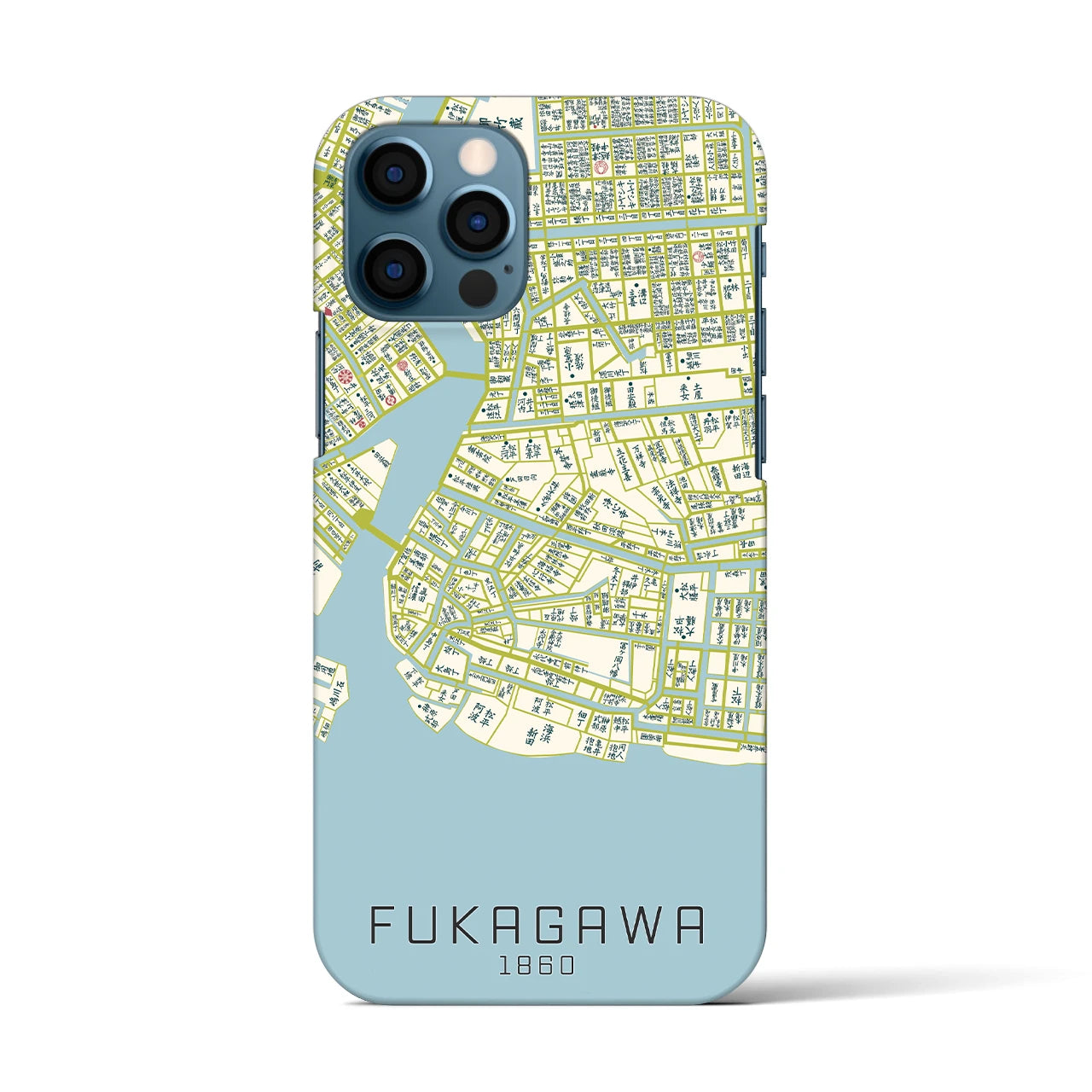 【深川(東京都)】万延江戸図iPhoneケース(バックカバータイプ)