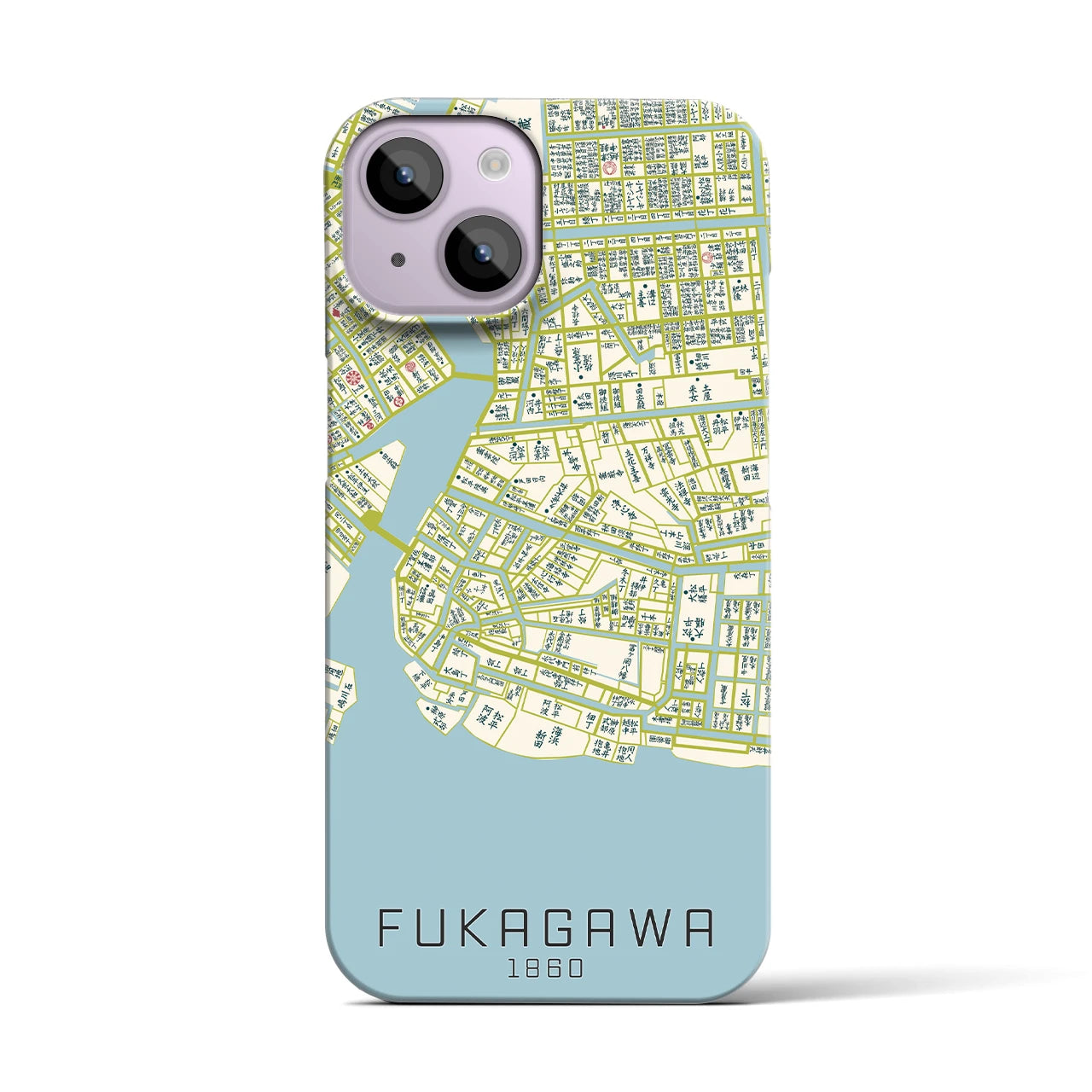 【深川(東京都)】万延江戸図iPhoneケース(バックカバータイプ)