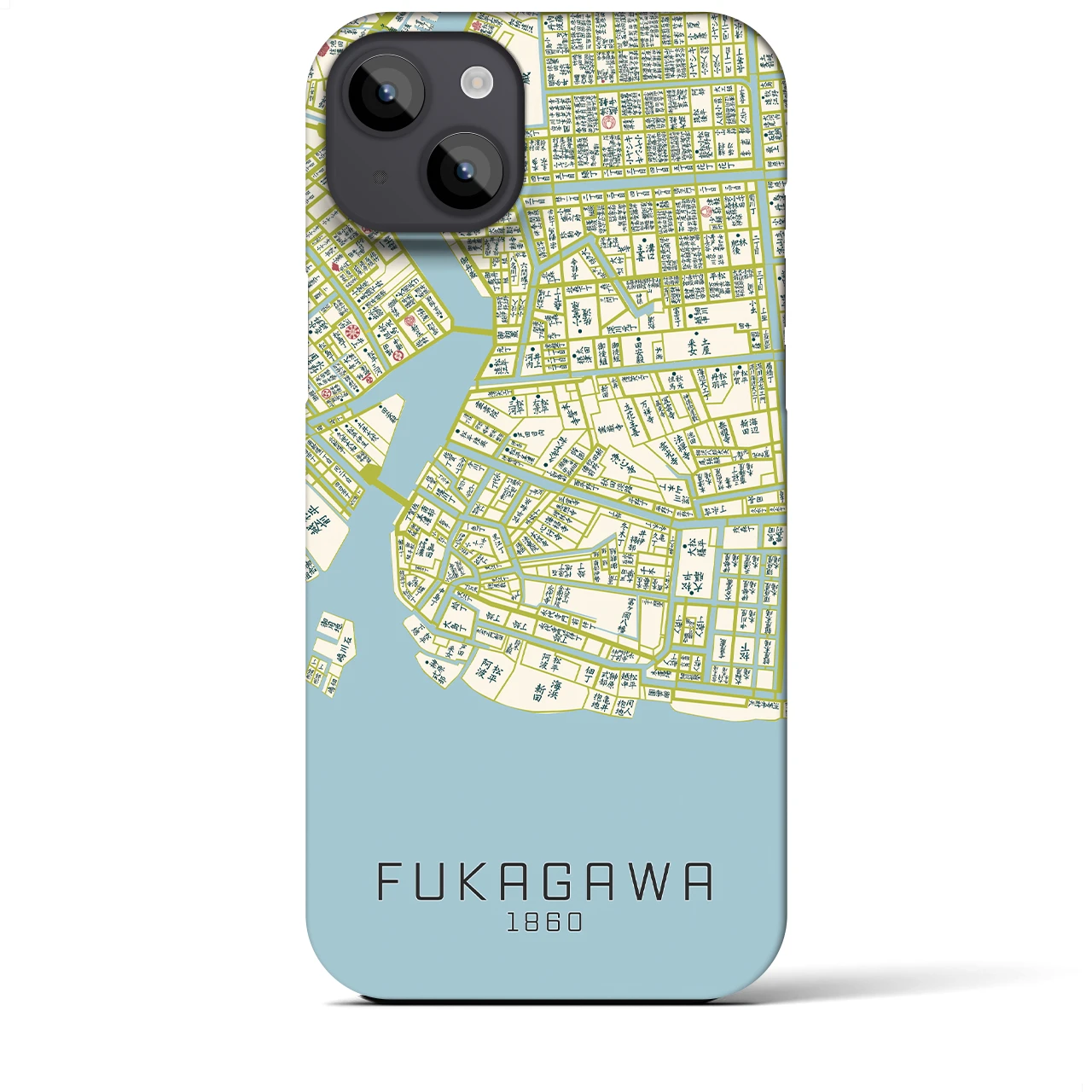 【深川(東京都)】万延江戸図iPhoneケース(バックカバータイプ)