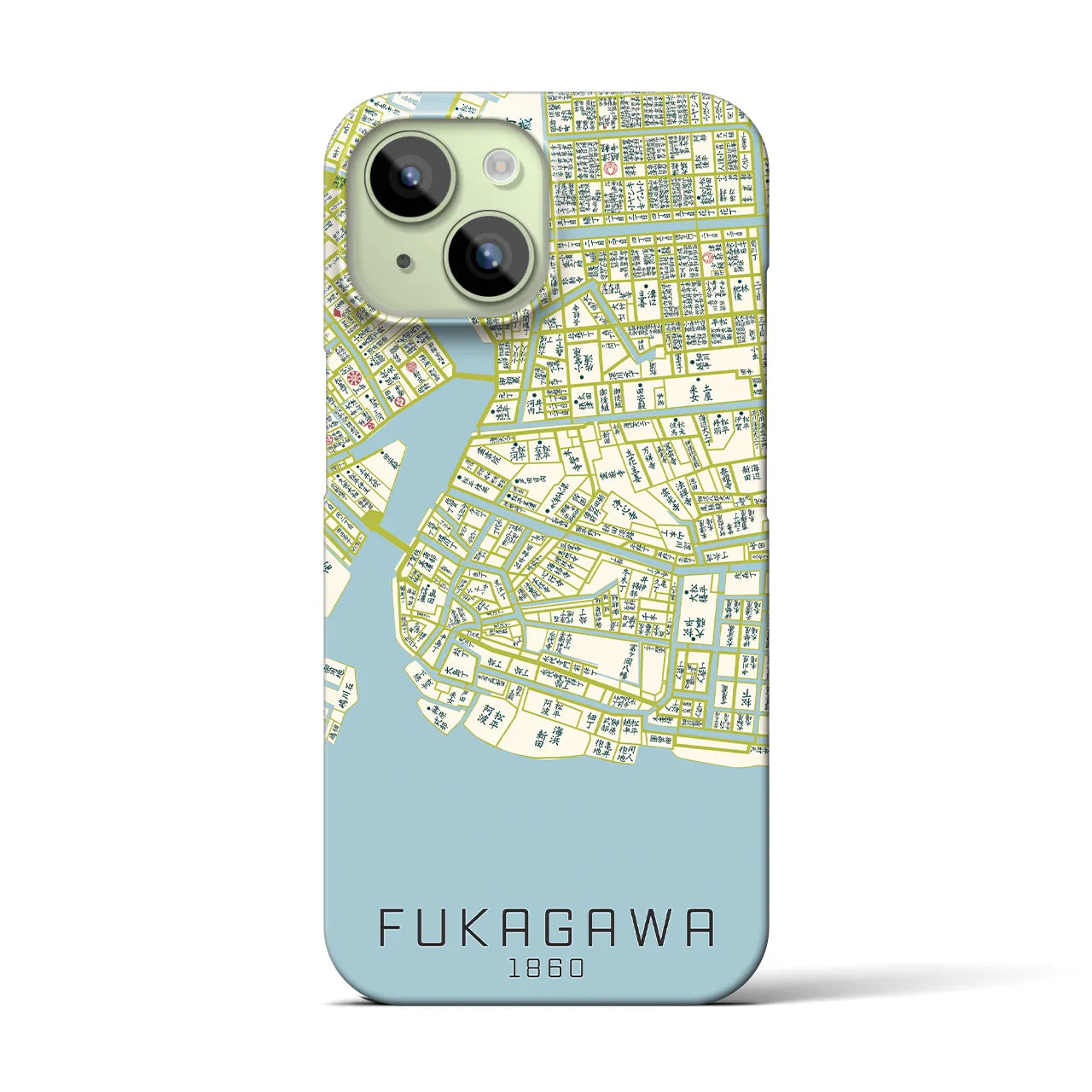 【深川(東京都)】万延江戸図iPhoneケース(バックカバータイプ)