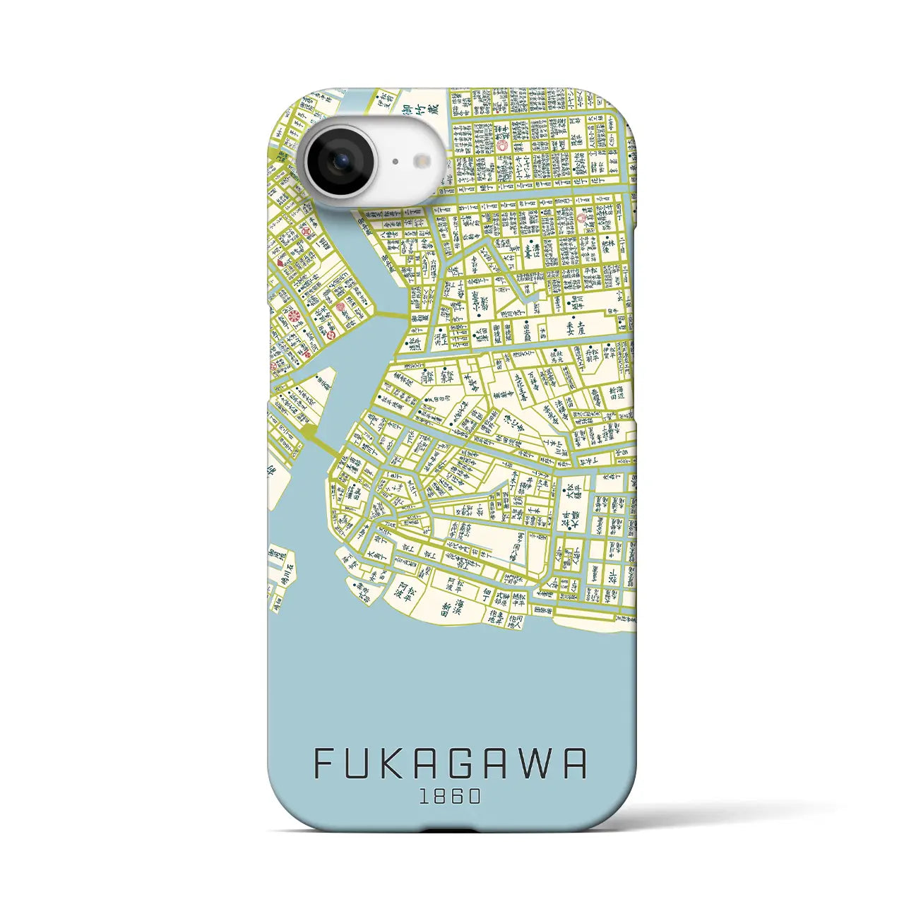 【深川(東京都)】万延江戸図iPhoneケース(バックカバータイプ)