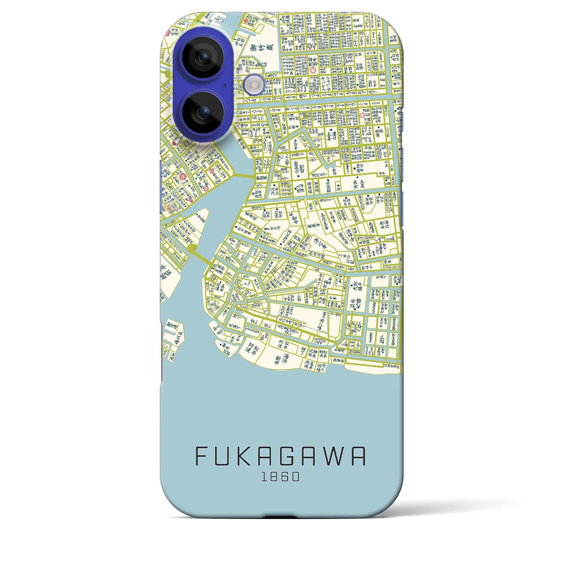 【深川(東京都)】万延江戸図iPhoneケース(バックカバータイプ)ブラック・iPhone 16 Pro Max 用