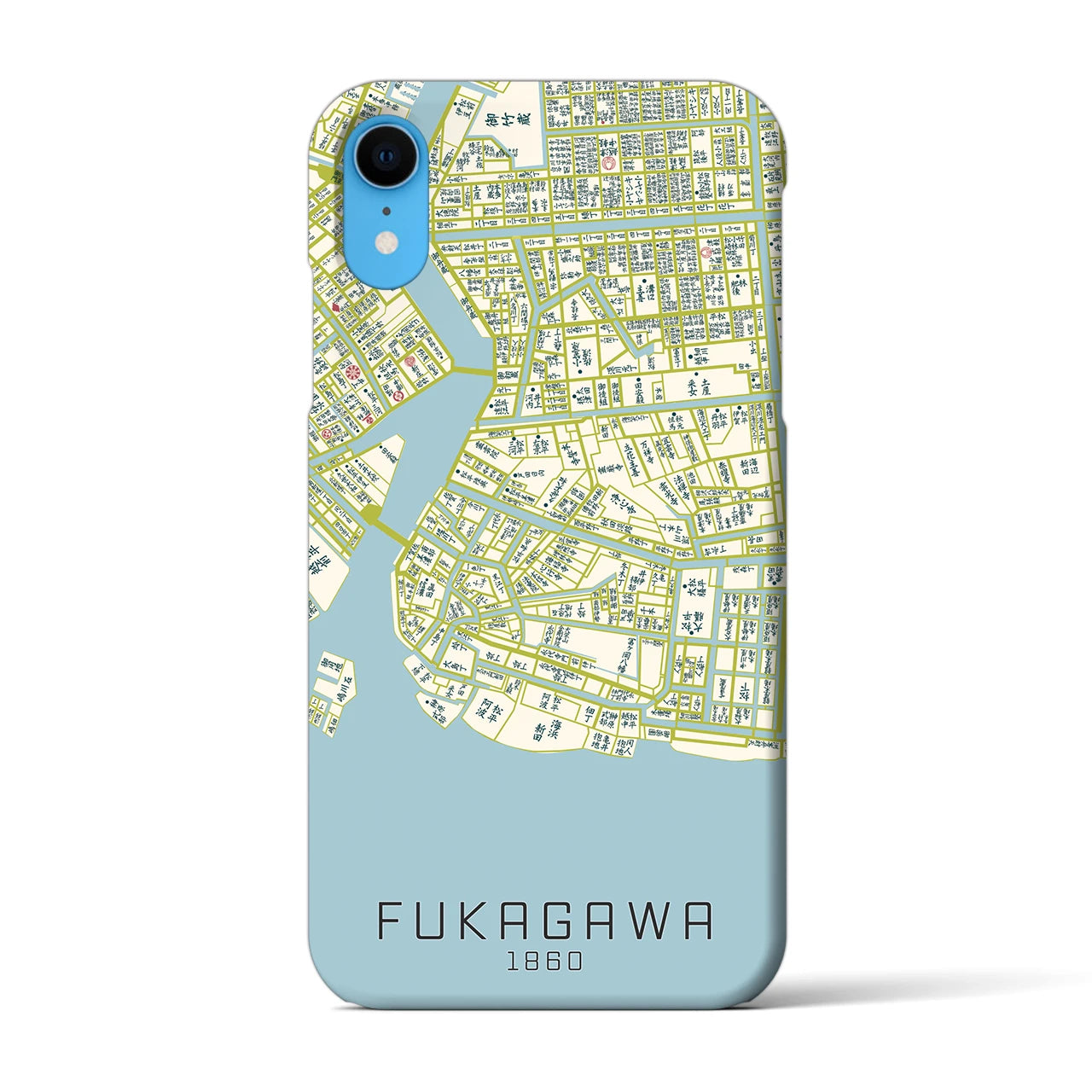 【深川(東京都)】万延江戸図iPhoneケース(バックカバータイプ)