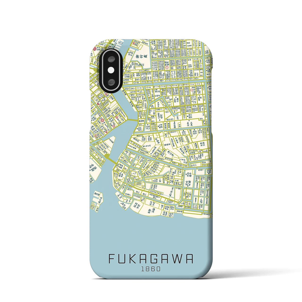 【深川(東京都)】万延江戸図iPhoneケース(バックカバータイプ)