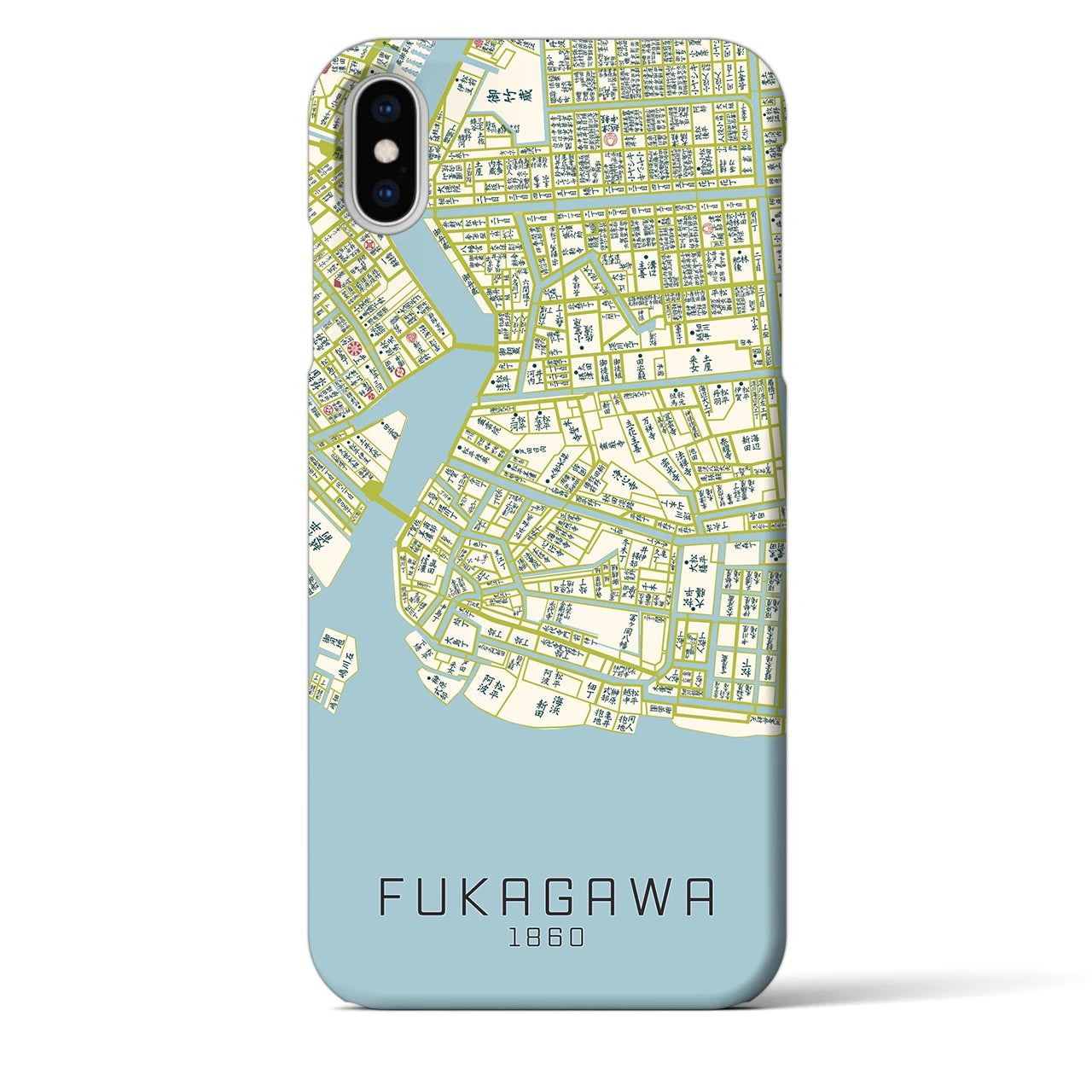 【深川(東京都)】万延江戸図iPhoneケース(バックカバータイプ)