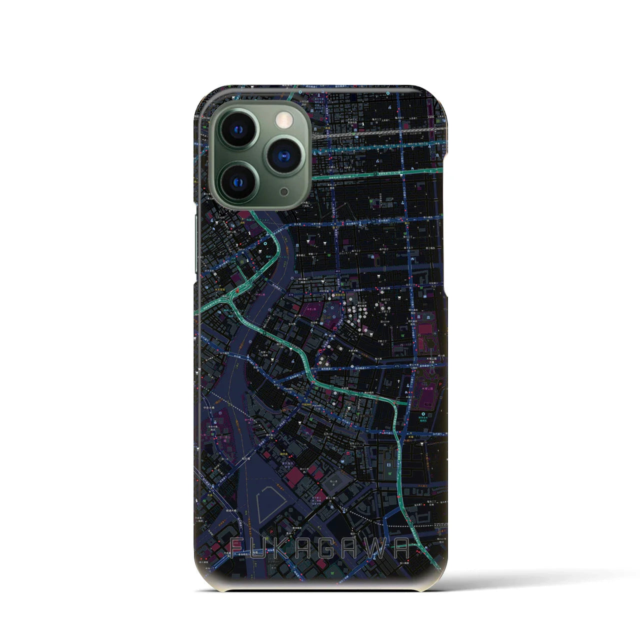 【深川2(東京都)】地図柄iPhoneケース(バックカバータイプ)