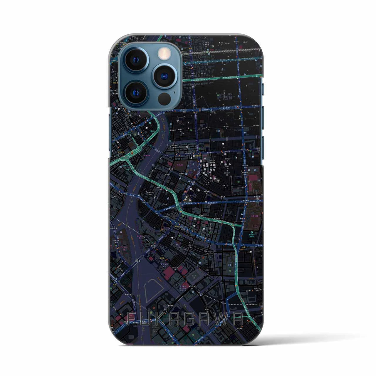 【深川2(東京都)】地図柄iPhoneケース(バックカバータイプ)