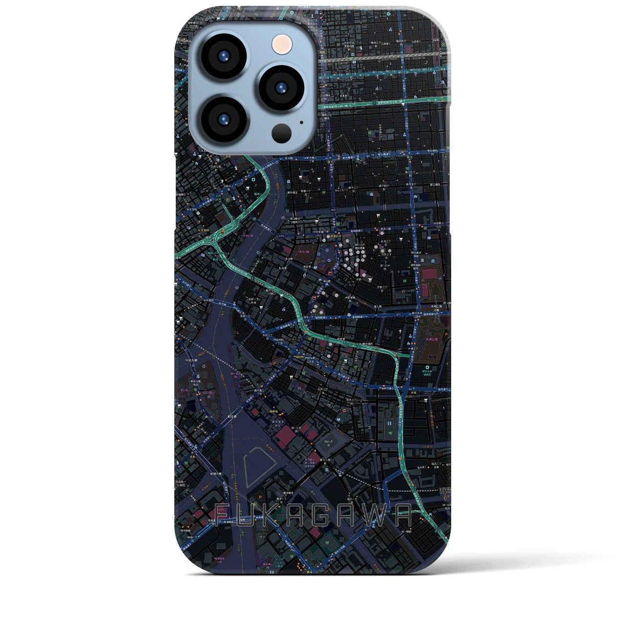 【深川2(東京都)】地図柄iPhoneケース(バックカバータイプ)