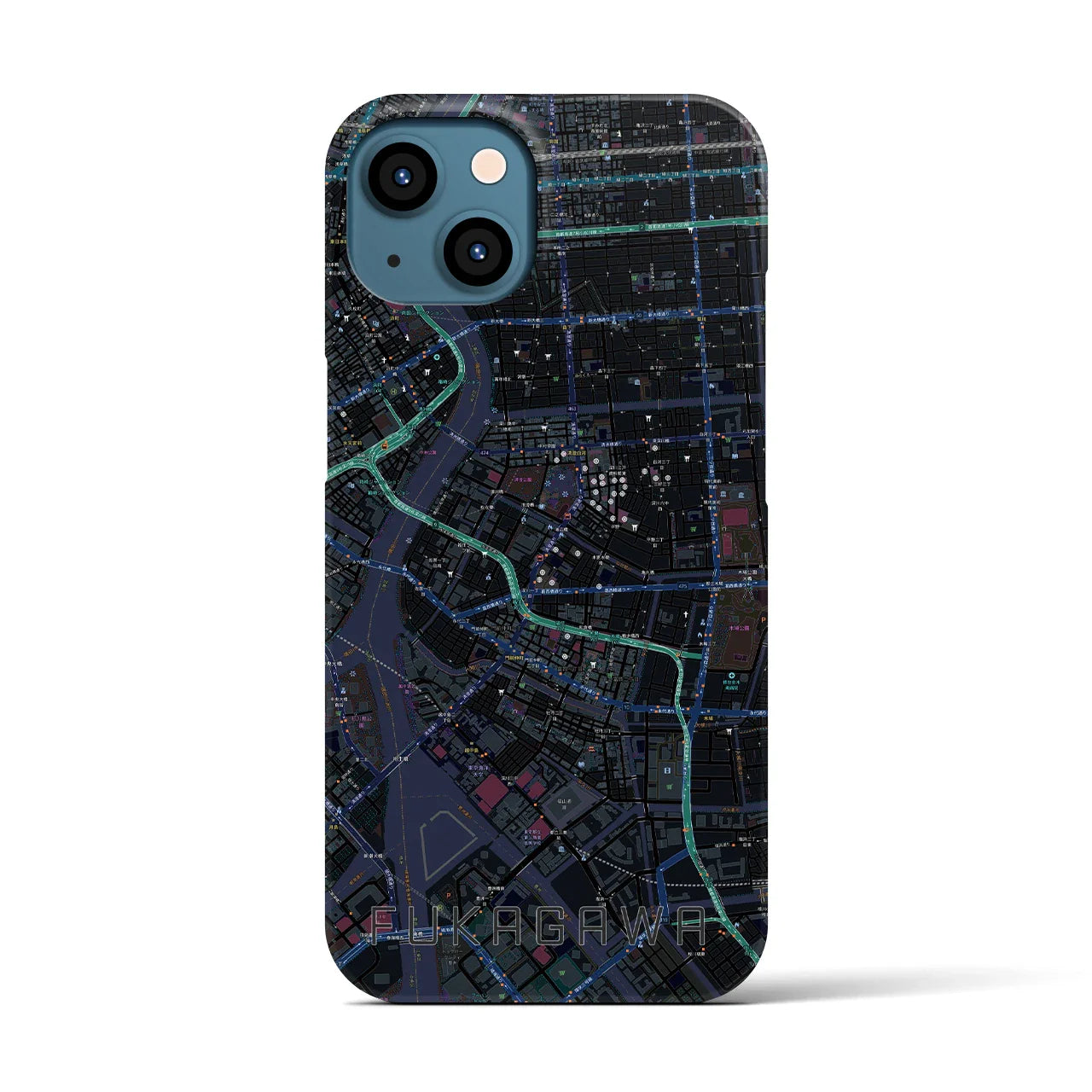 【深川2(東京都)】地図柄iPhoneケース(バックカバータイプ)