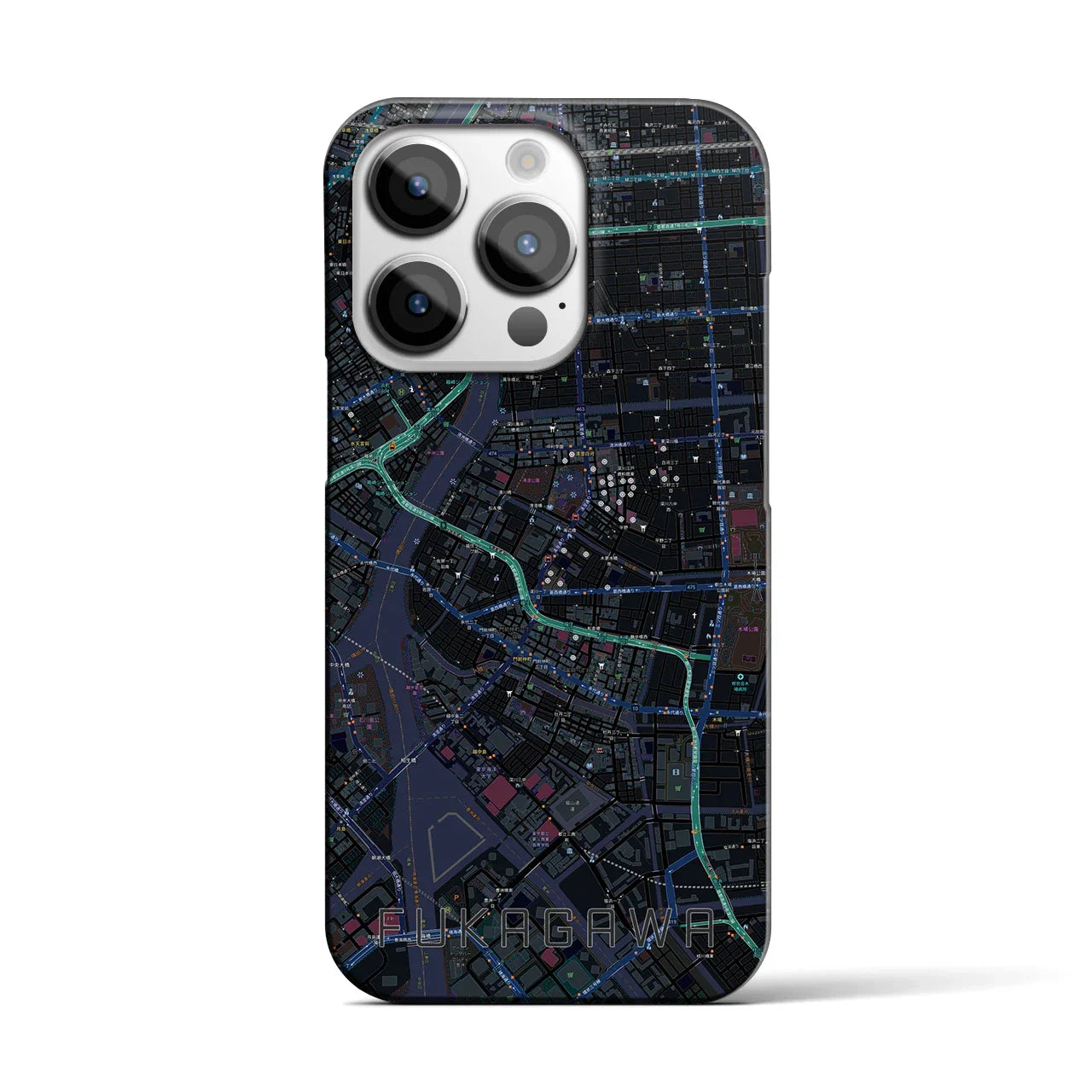 【深川2(東京都)】地図柄iPhoneケース(バックカバータイプ)