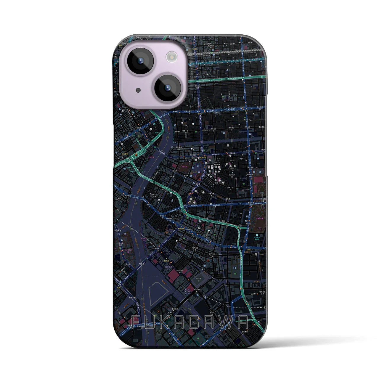【深川2(東京都)】地図柄iPhoneケース(バックカバータイプ)