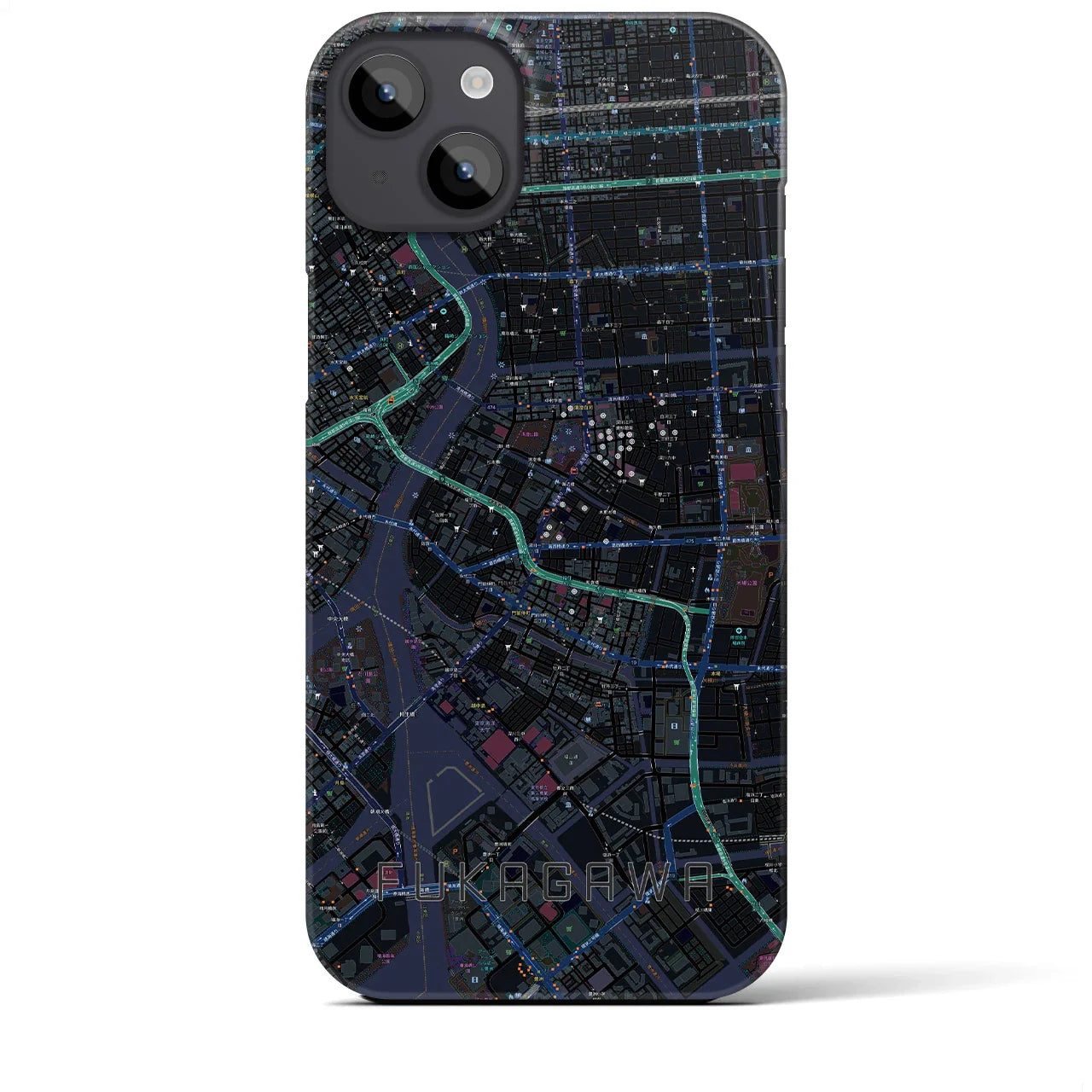 【深川2(東京都)】地図柄iPhoneケース(バックカバータイプ)