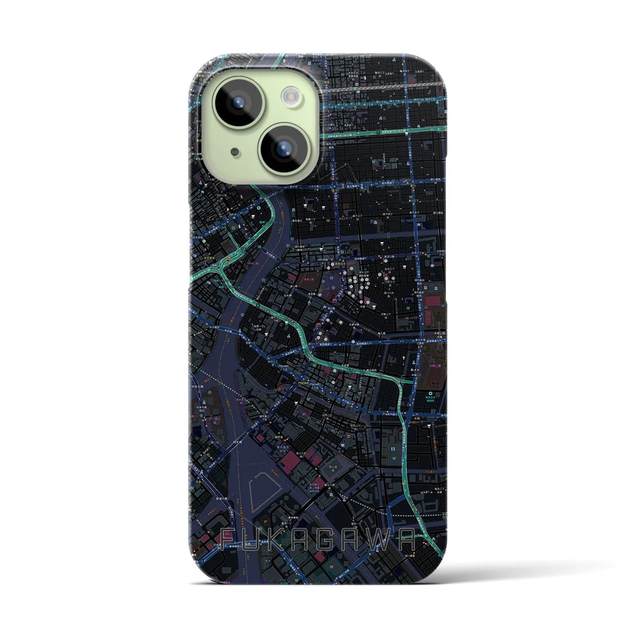 【深川2(東京都)】地図柄iPhoneケース(バックカバータイプ)