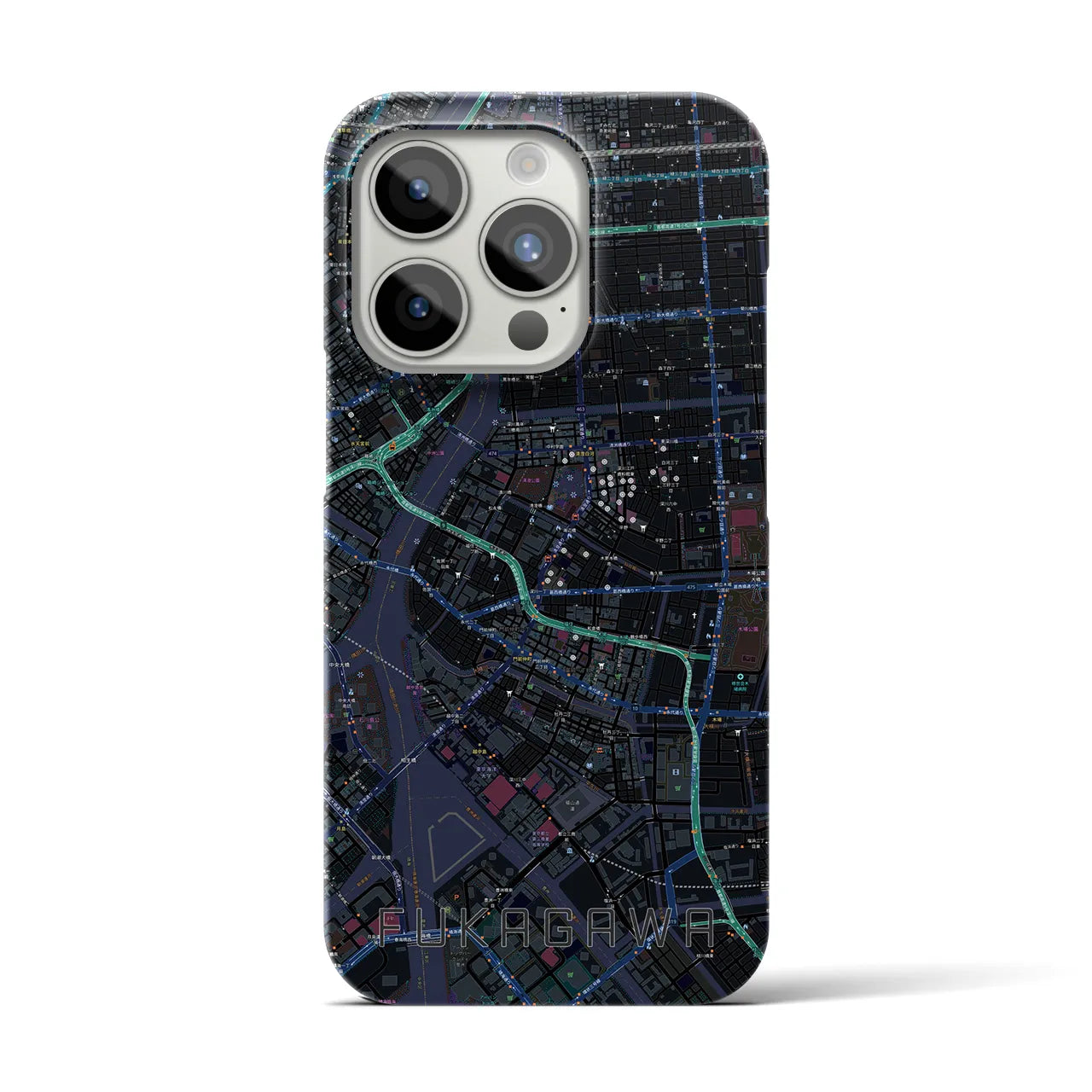 【深川2(東京都)】地図柄iPhoneケース(バックカバータイプ)