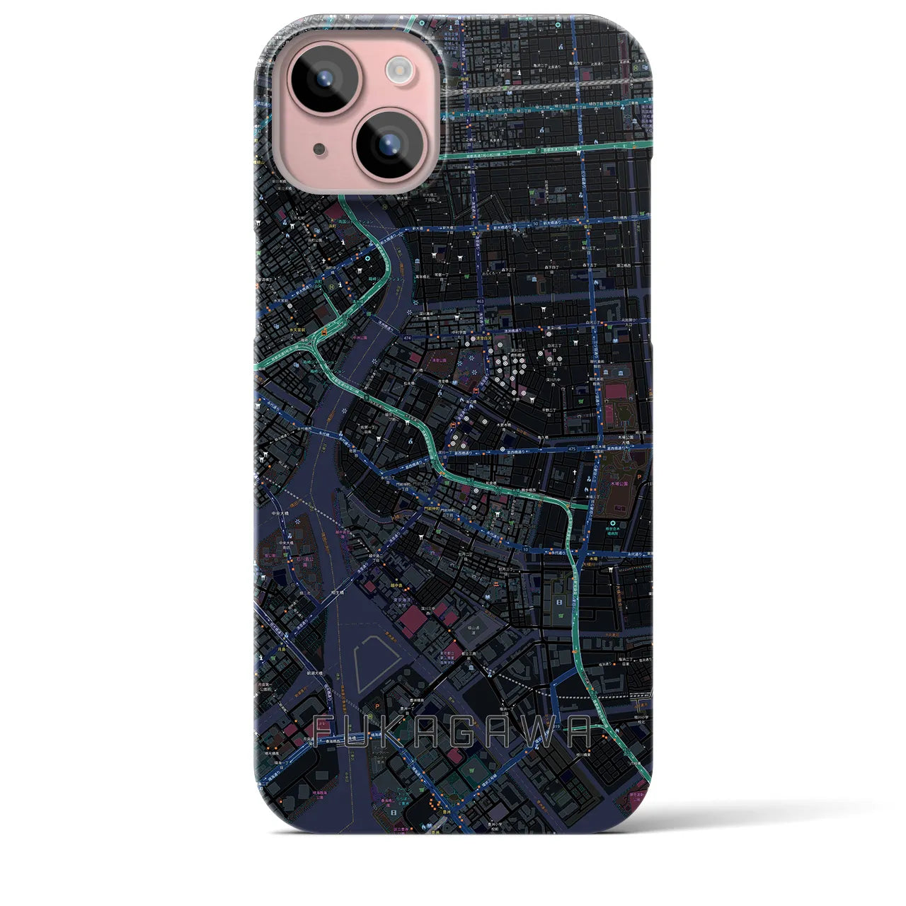 【深川2(東京都)】地図柄iPhoneケース(バックカバータイプ)