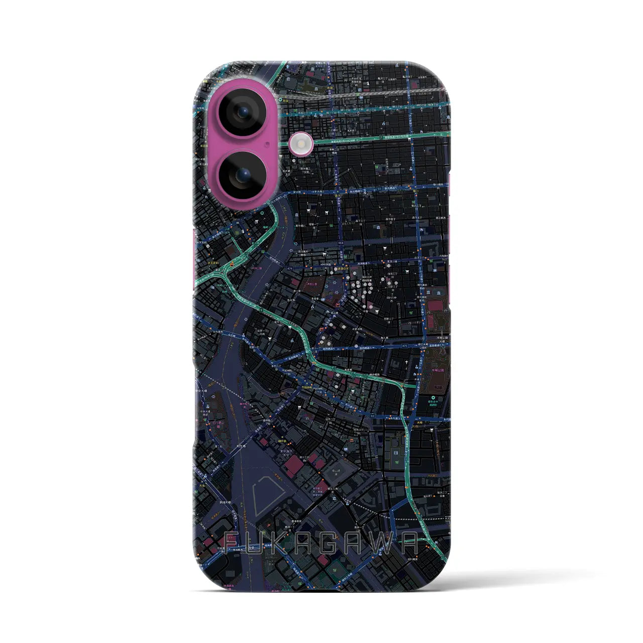 【深川2(東京都)】地図柄iPhoneケース(バックカバータイプ)