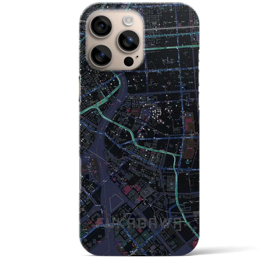【深川2(東京都)】地図柄iPhoneケース(バックカバータイプ)