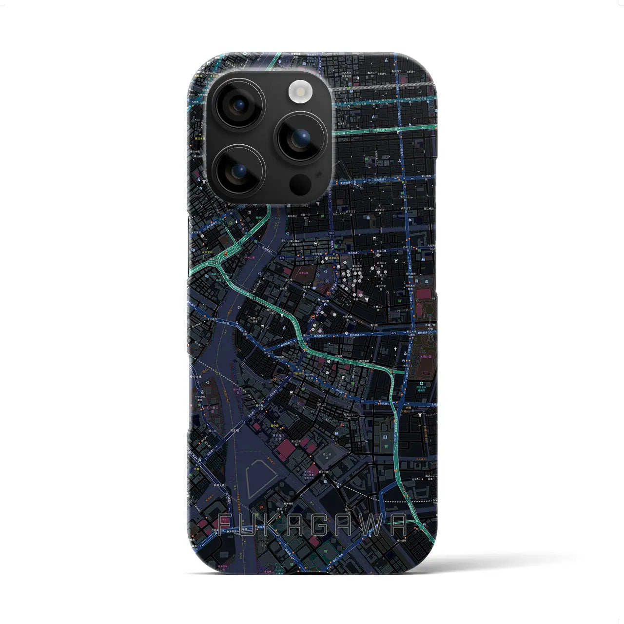 【深川2(東京都)】地図柄iPhoneケース(バックカバータイプ)