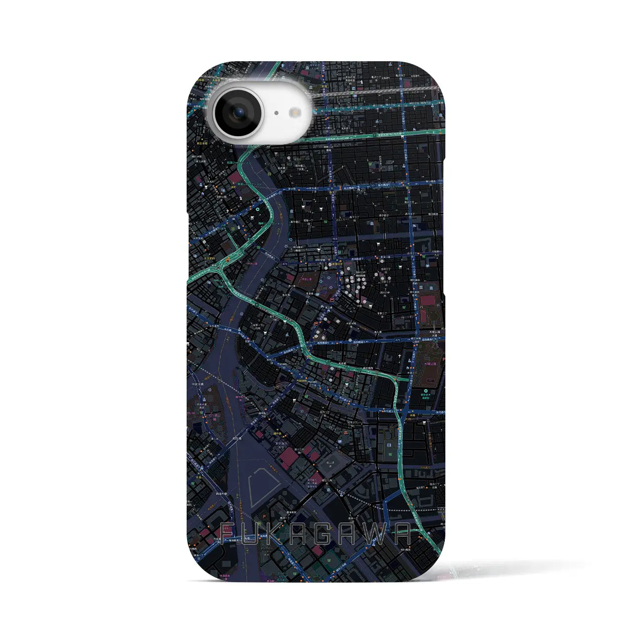 【深川2(東京都)】地図柄iPhoneケース(バックカバータイプ)