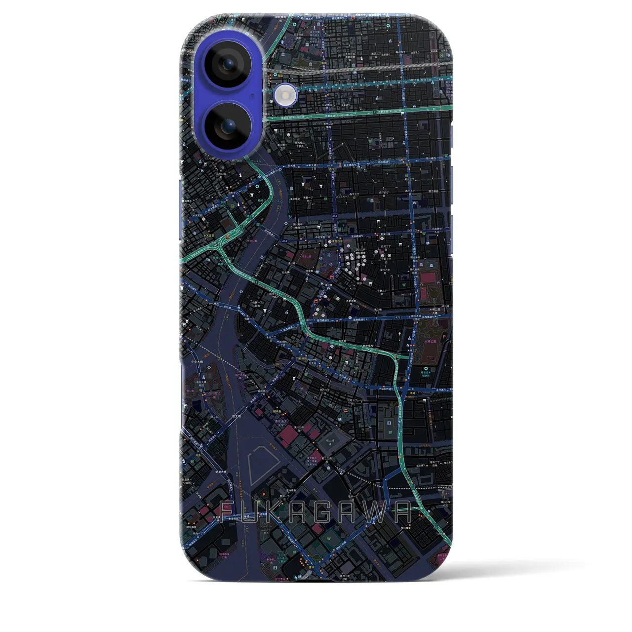 【深川2(東京都)】地図柄iPhoneケース(バックカバータイプ)