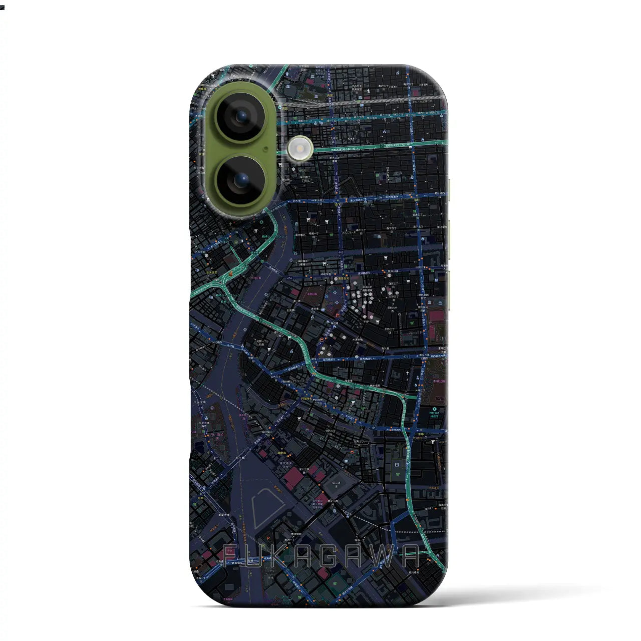 【深川2(東京都)】地図柄iPhoneケース(バックカバータイプ)