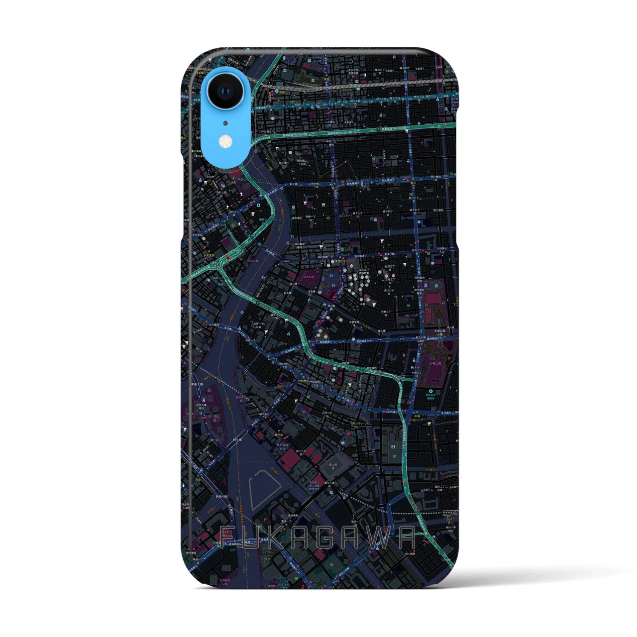 【深川2(東京都)】地図柄iPhoneケース(バックカバータイプ)