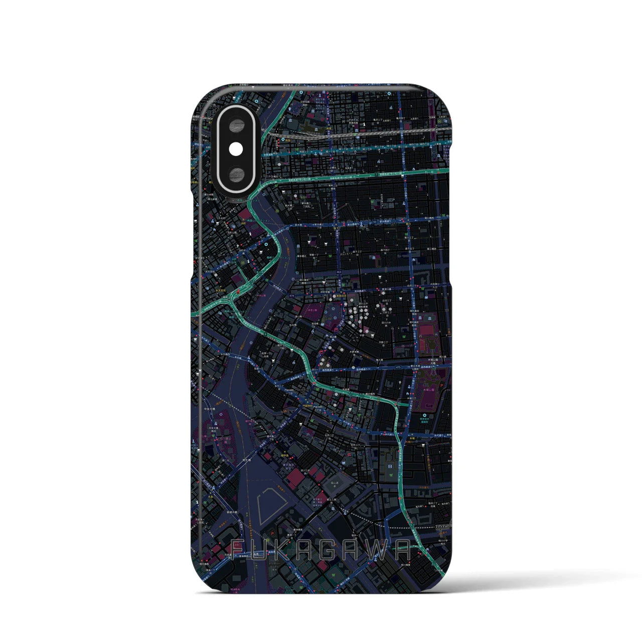 【深川2(東京都)】地図柄iPhoneケース(バックカバータイプ)
