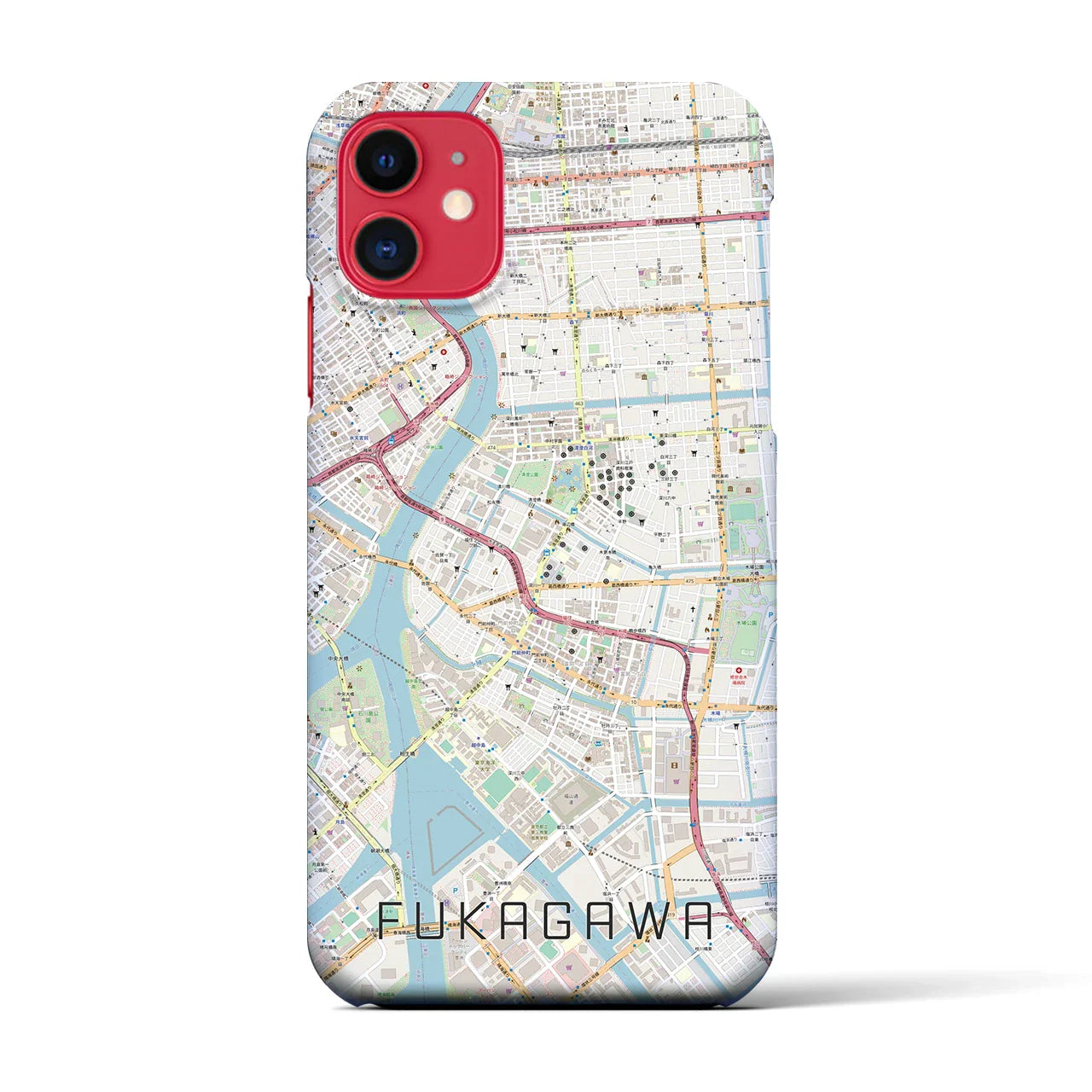 【深川2(東京都)】地図柄iPhoneケース(バックカバータイプ)
