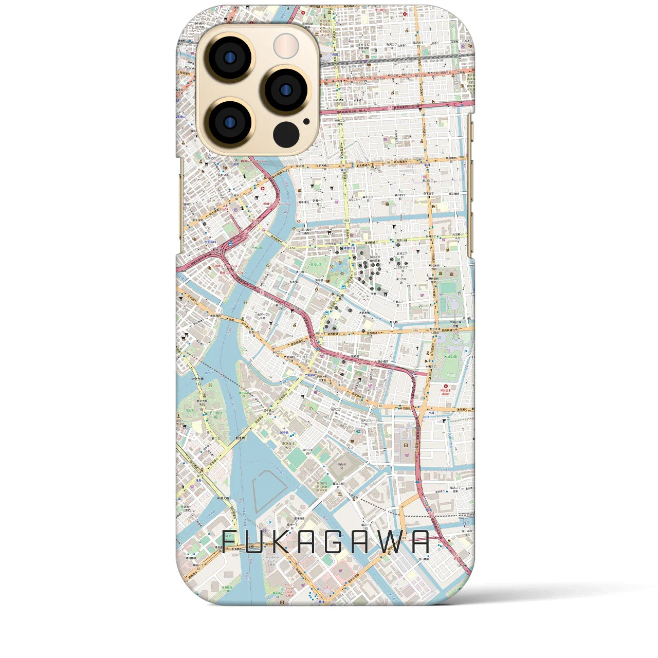 【深川2(東京都)】地図柄iPhoneケース(バックカバータイプ)