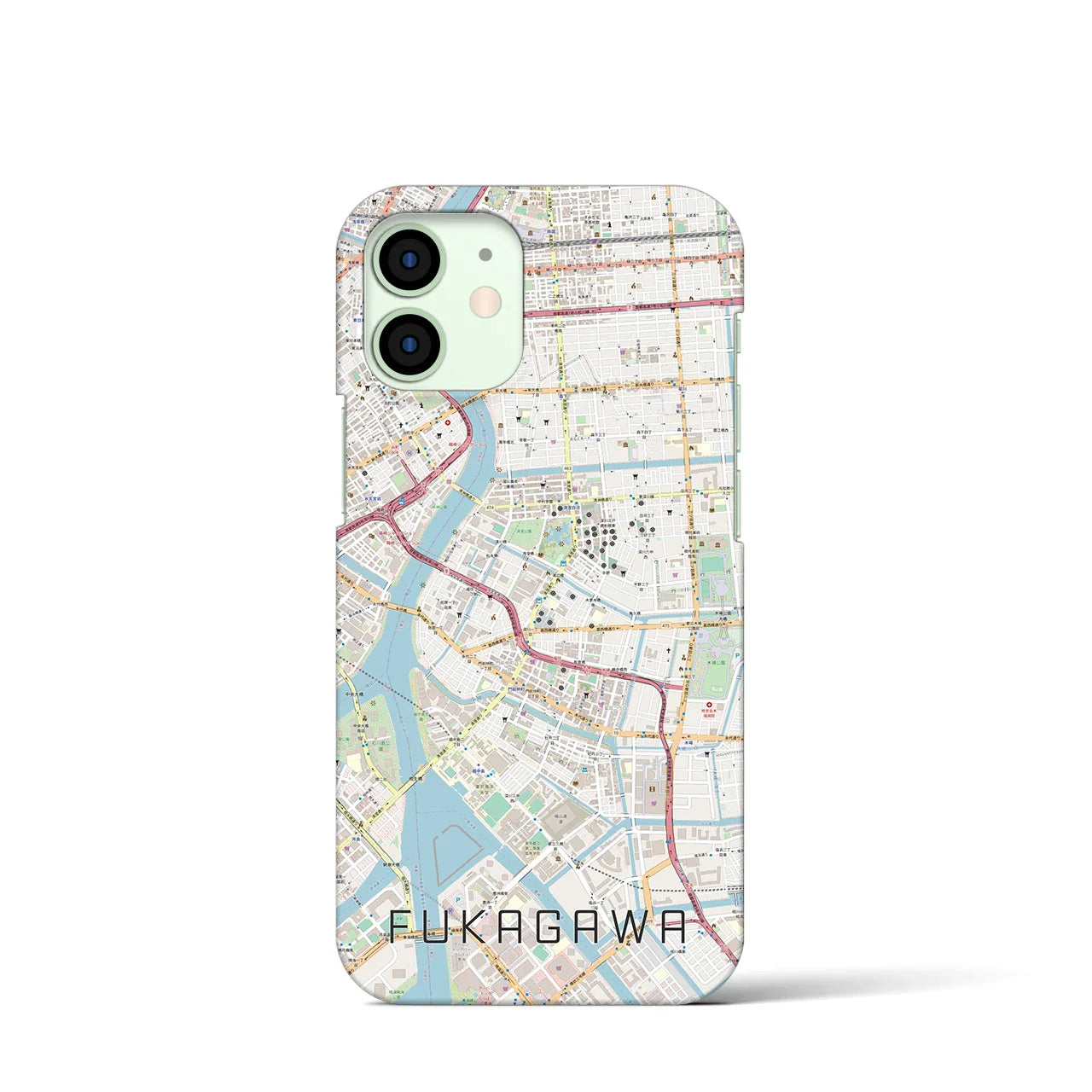 【深川2(東京都)】地図柄iPhoneケース(バックカバータイプ)
