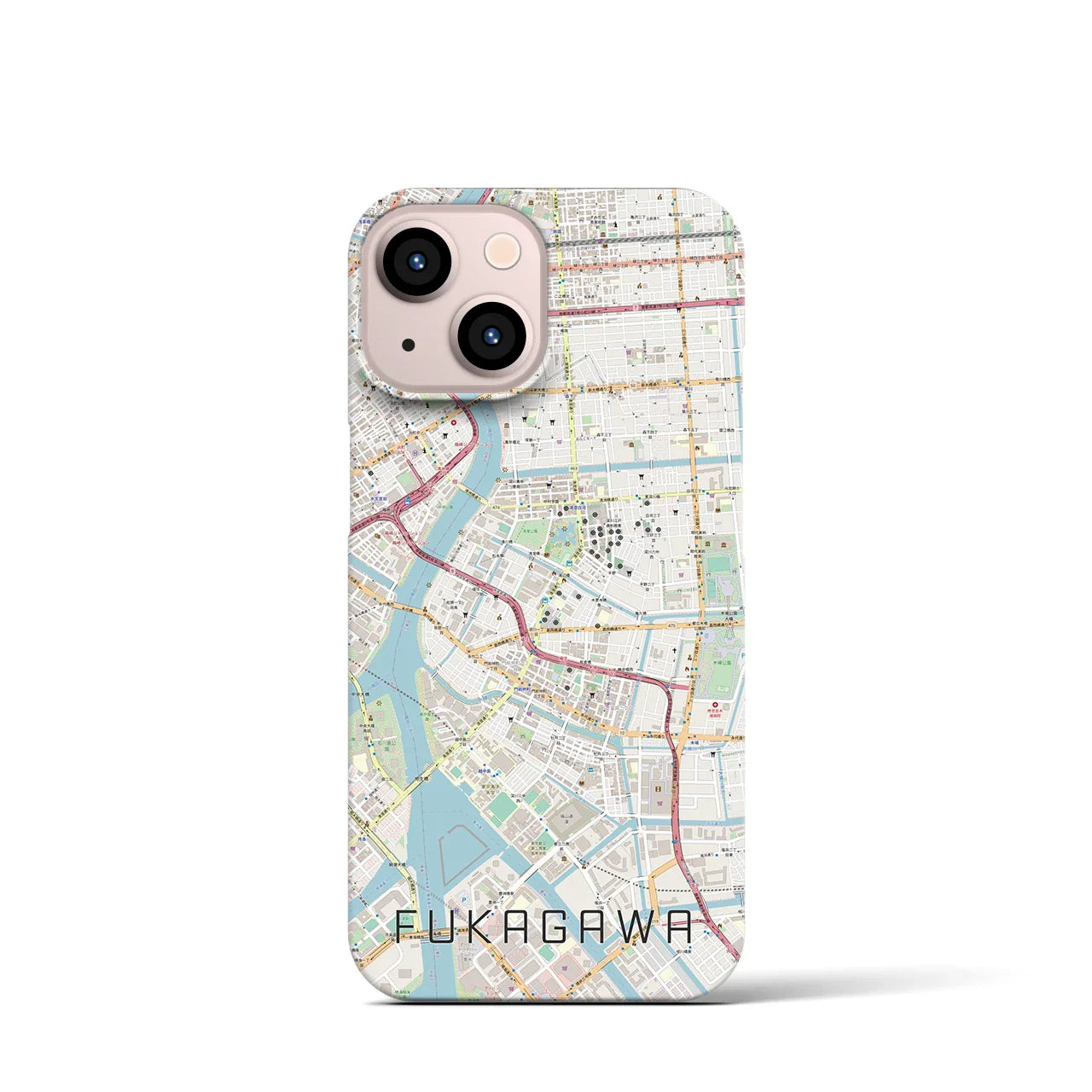 【深川2(東京都)】地図柄iPhoneケース(バックカバータイプ)