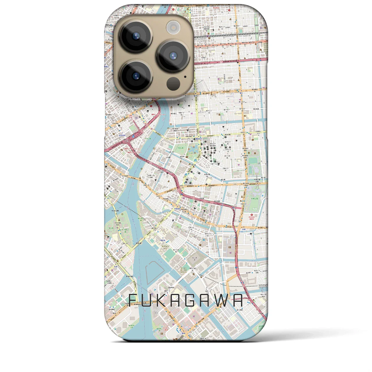 【深川2(東京都)】地図柄iPhoneケース(バックカバータイプ)