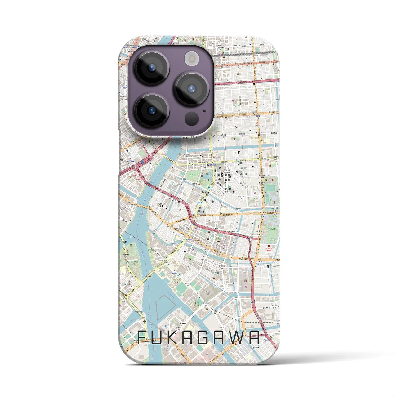 【深川2(東京都)】地図柄iPhoneケース(バックカバータイプ)