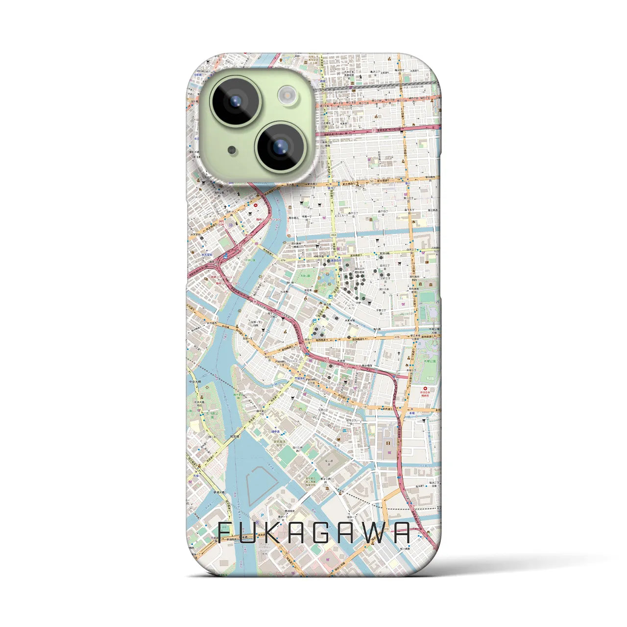 【深川2(東京都)】地図柄iPhoneケース(バックカバータイプ)