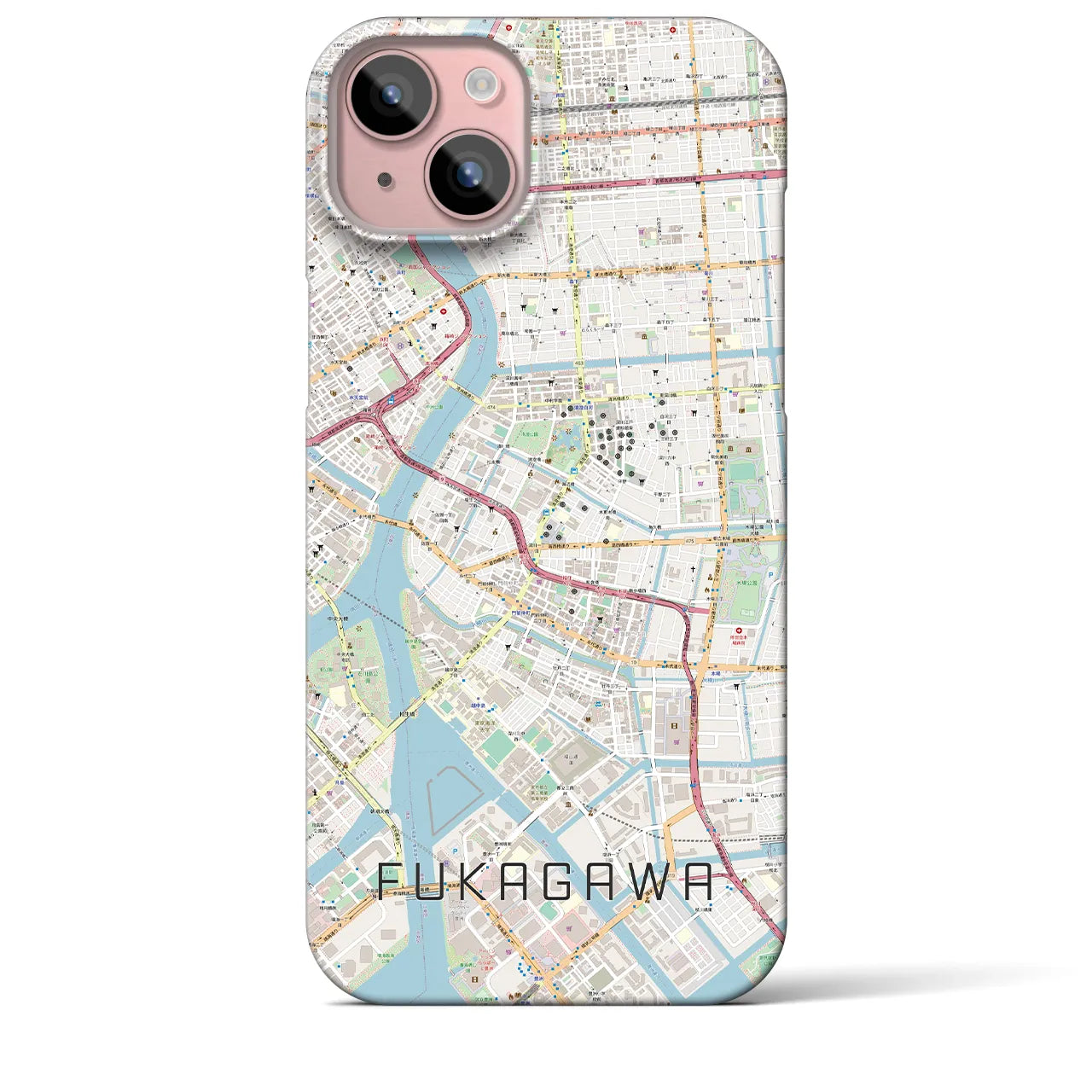 【深川2(東京都)】地図柄iPhoneケース(バックカバータイプ)