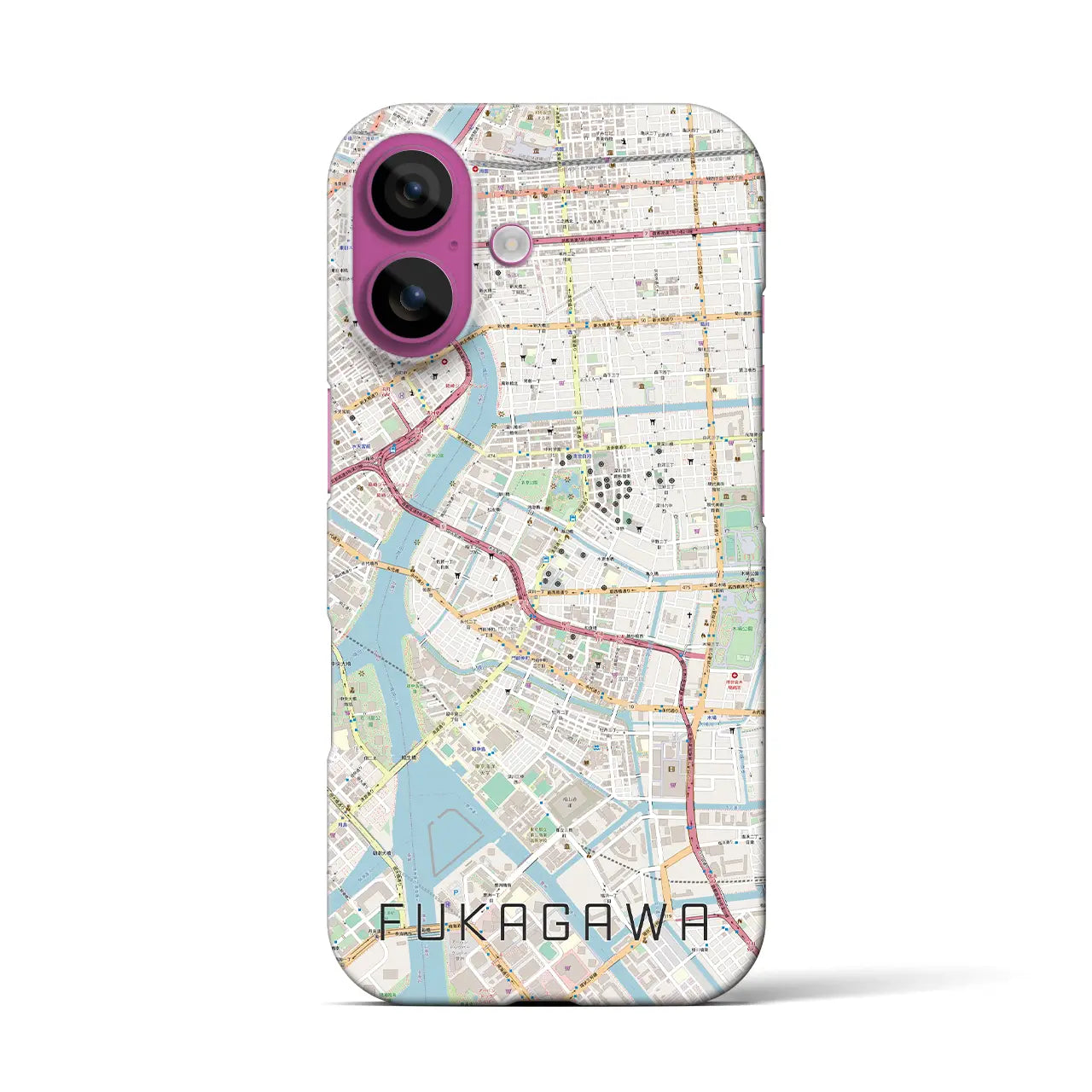 【深川2(東京都)】地図柄iPhoneケース(バックカバータイプ)