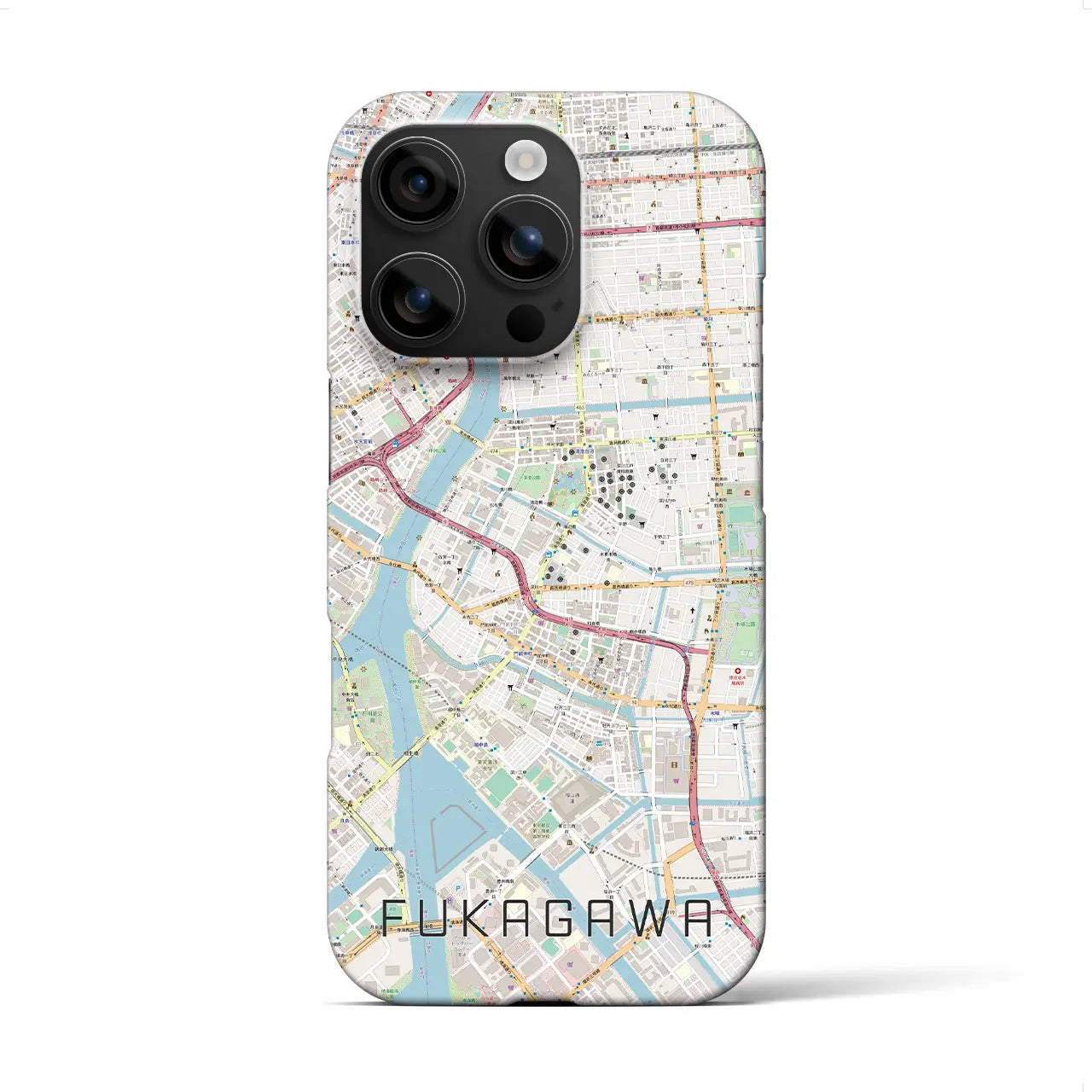 【深川2(東京都)】地図柄iPhoneケース(バックカバータイプ)