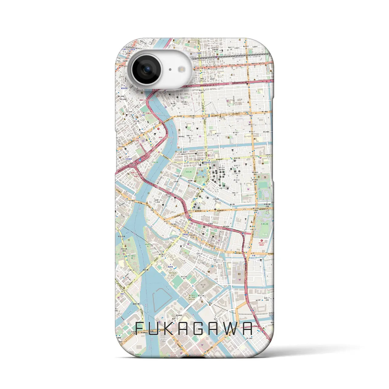 【深川2(東京都)】地図柄iPhoneケース(バックカバータイプ)