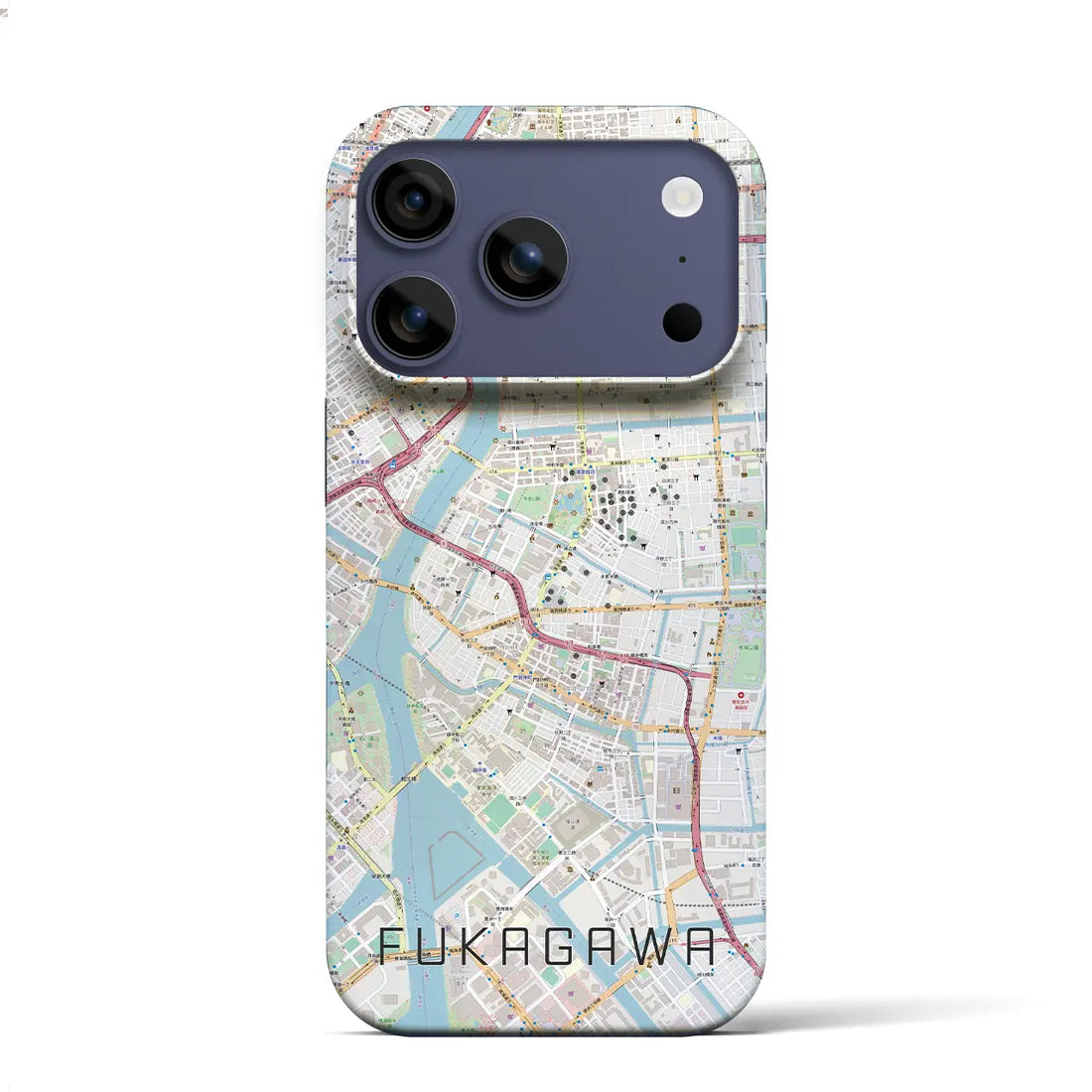 【深川2(東京都)】地図柄iPhoneケース(バックカバータイプ)ナチュラル・iPhone 17 Pro Max 用