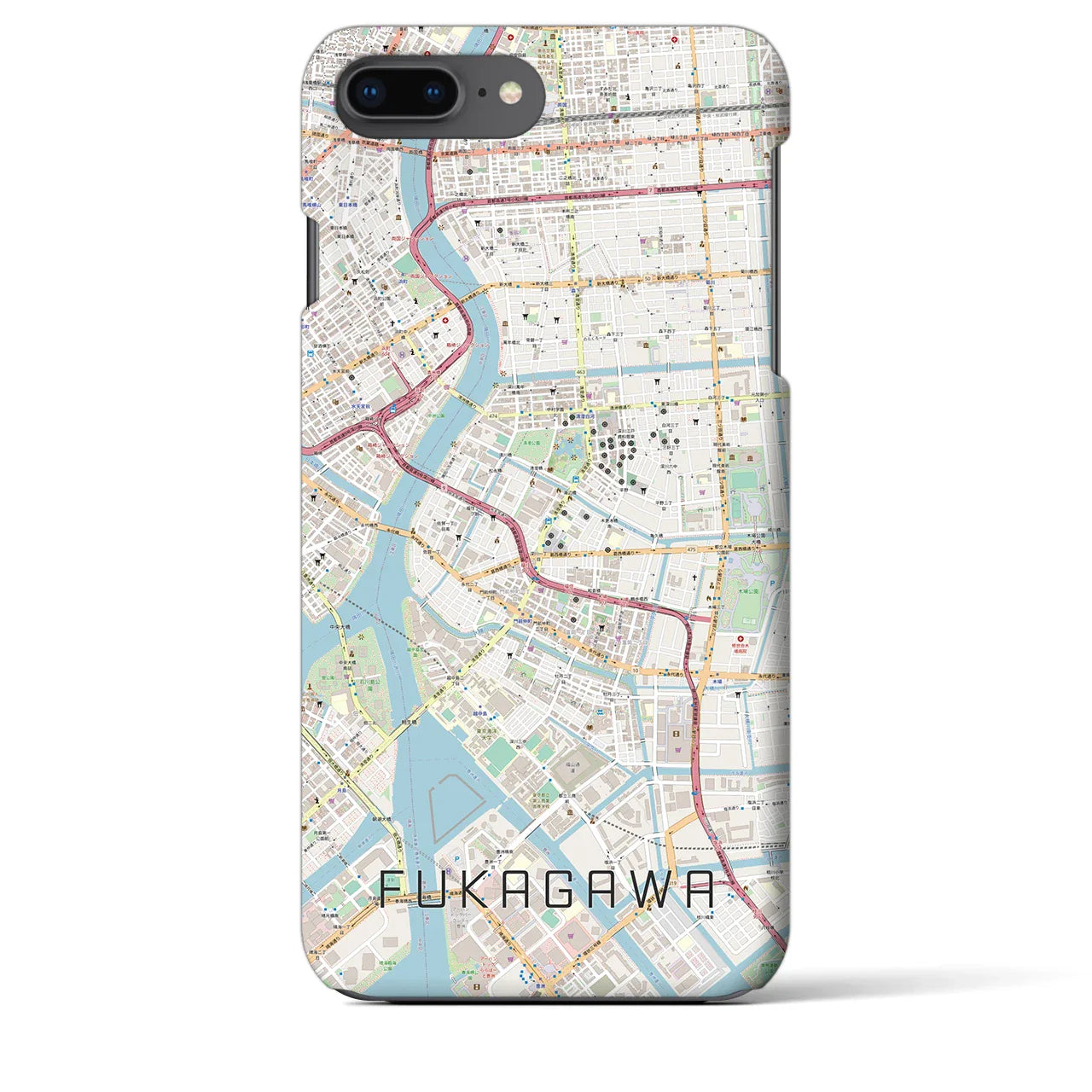【深川2(東京都)】地図柄iPhoneケース(バックカバータイプ)