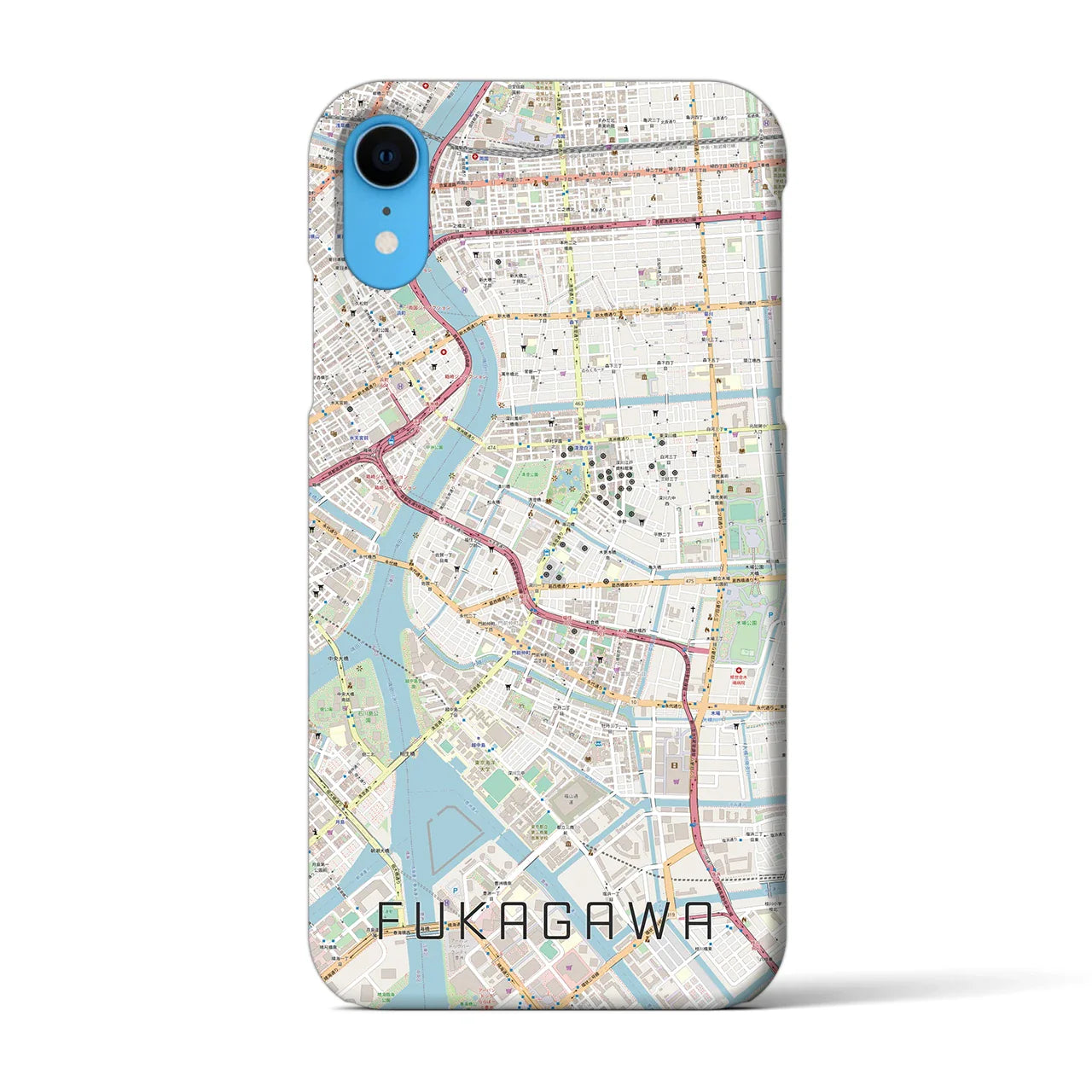 【深川2(東京都)】地図柄iPhoneケース(バックカバータイプ)