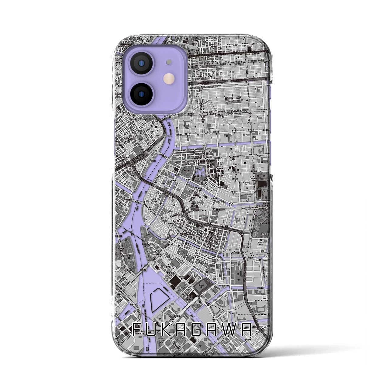 【深川2(東京都)】地図柄iPhoneケース(クリアタイプ)