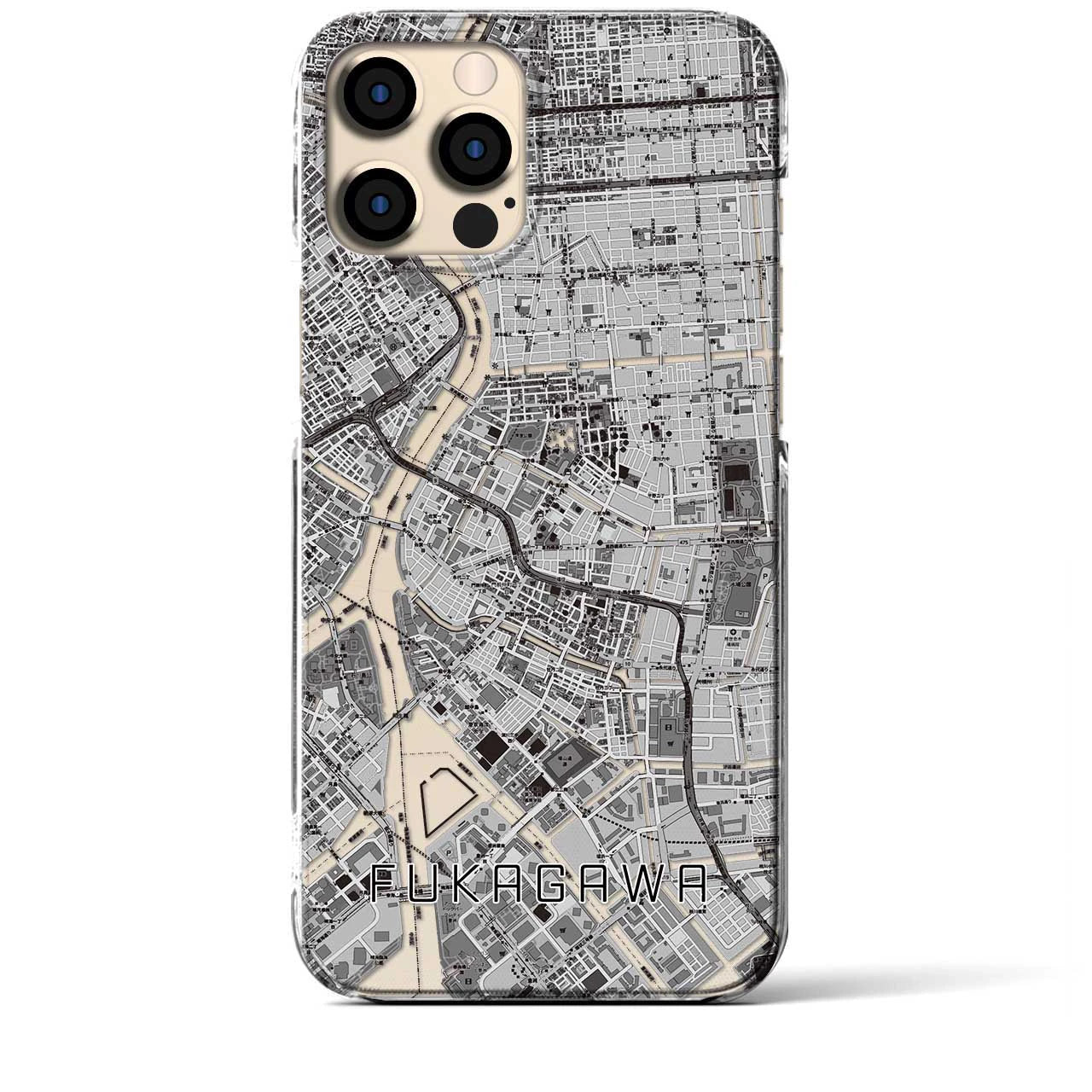 【深川2(東京都)】地図柄iPhoneケース(クリアタイプ)