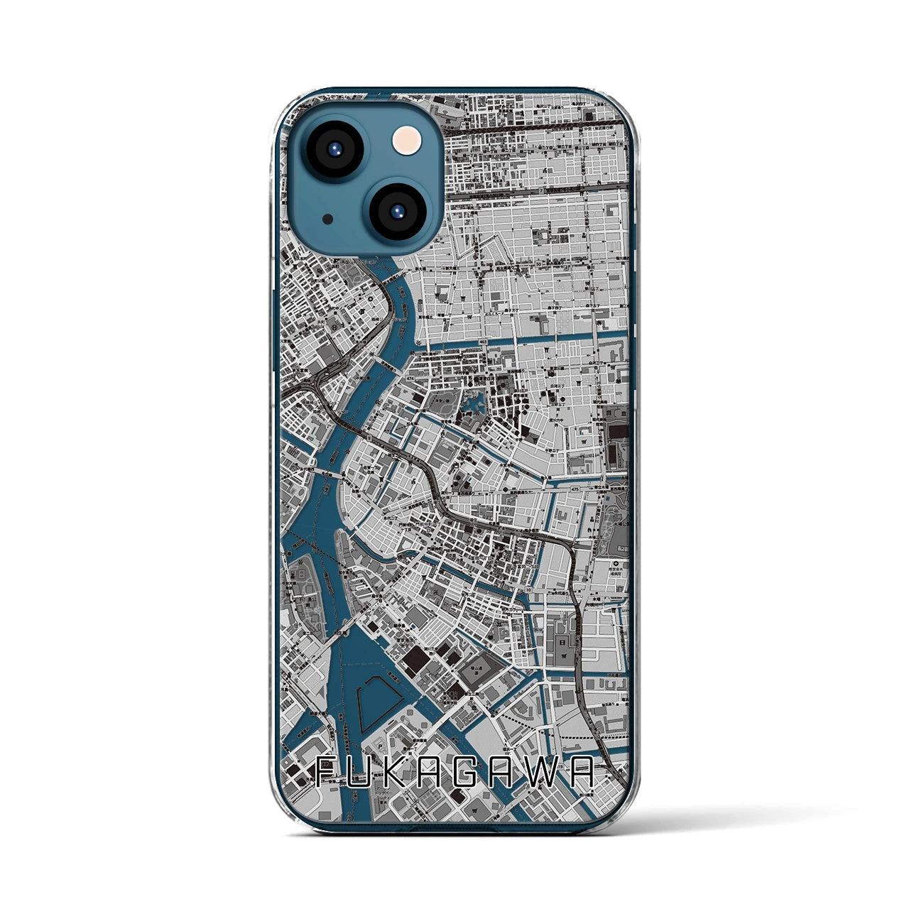 【深川2(東京都)】地図柄iPhoneケース(クリアタイプ)