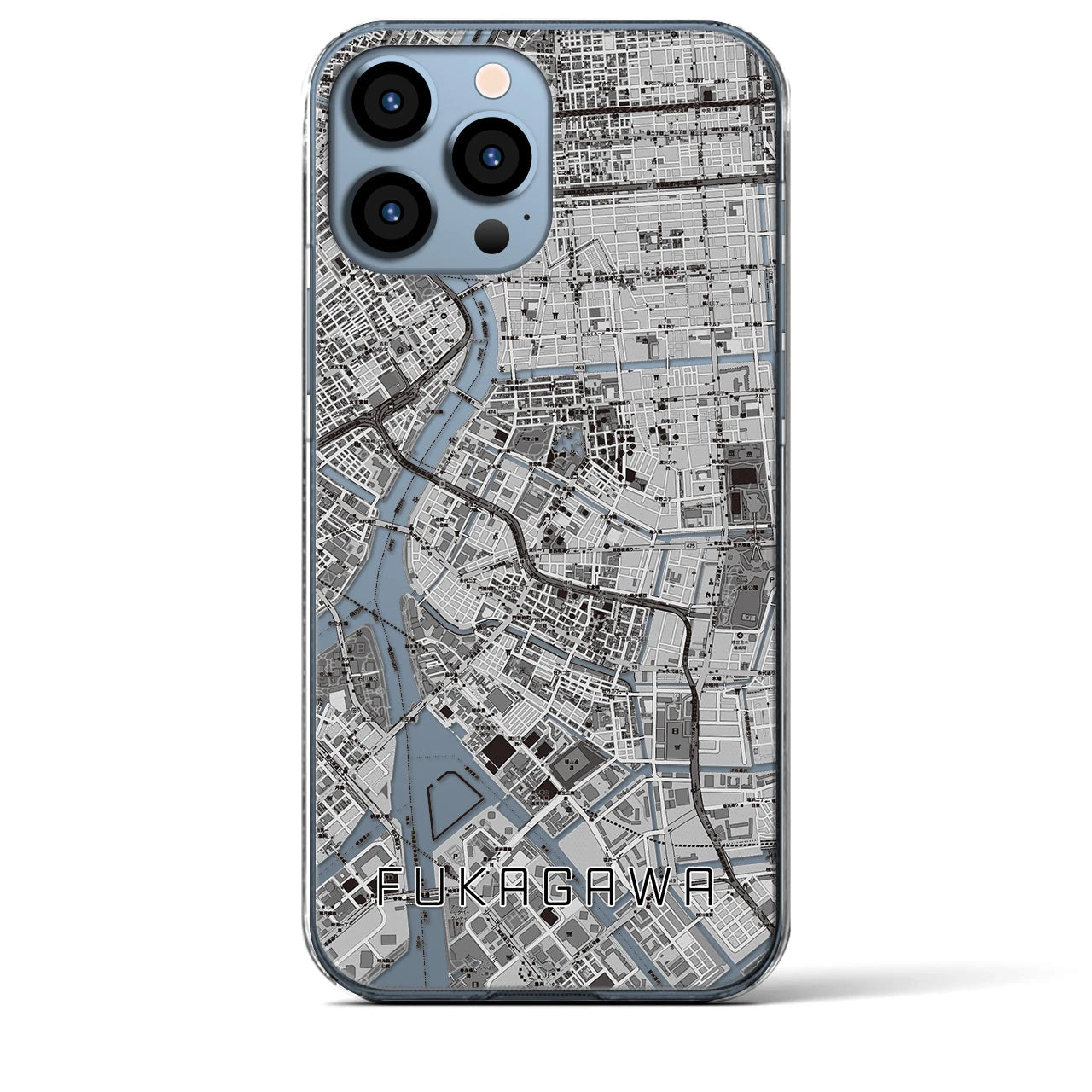 【深川2(東京都)】地図柄iPhoneケース(クリアタイプ)