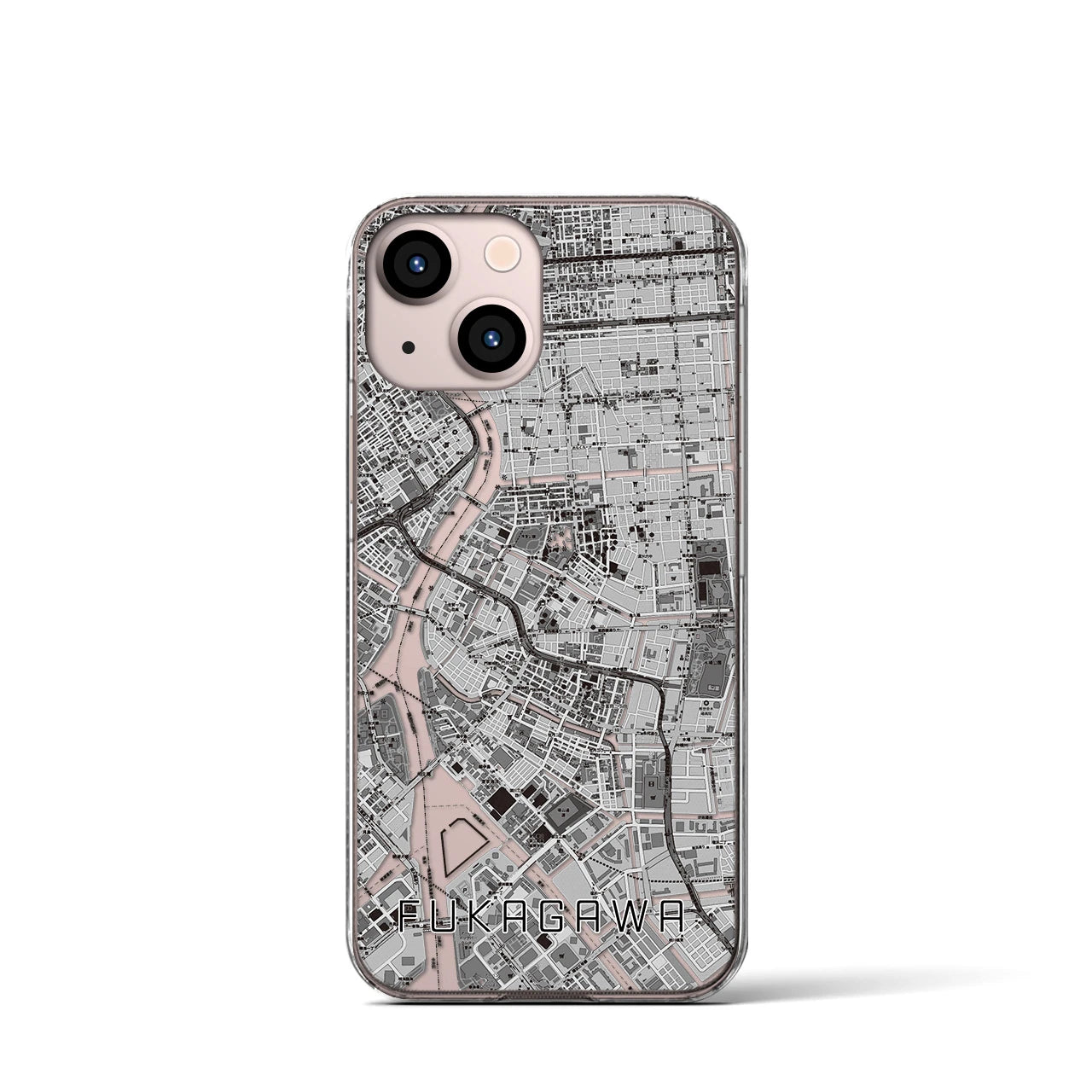 【深川2(東京都)】地図柄iPhoneケース(クリアタイプ)