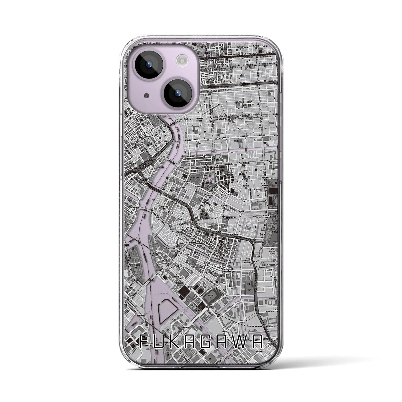 【深川2(東京都)】地図柄iPhoneケース(クリアタイプ)