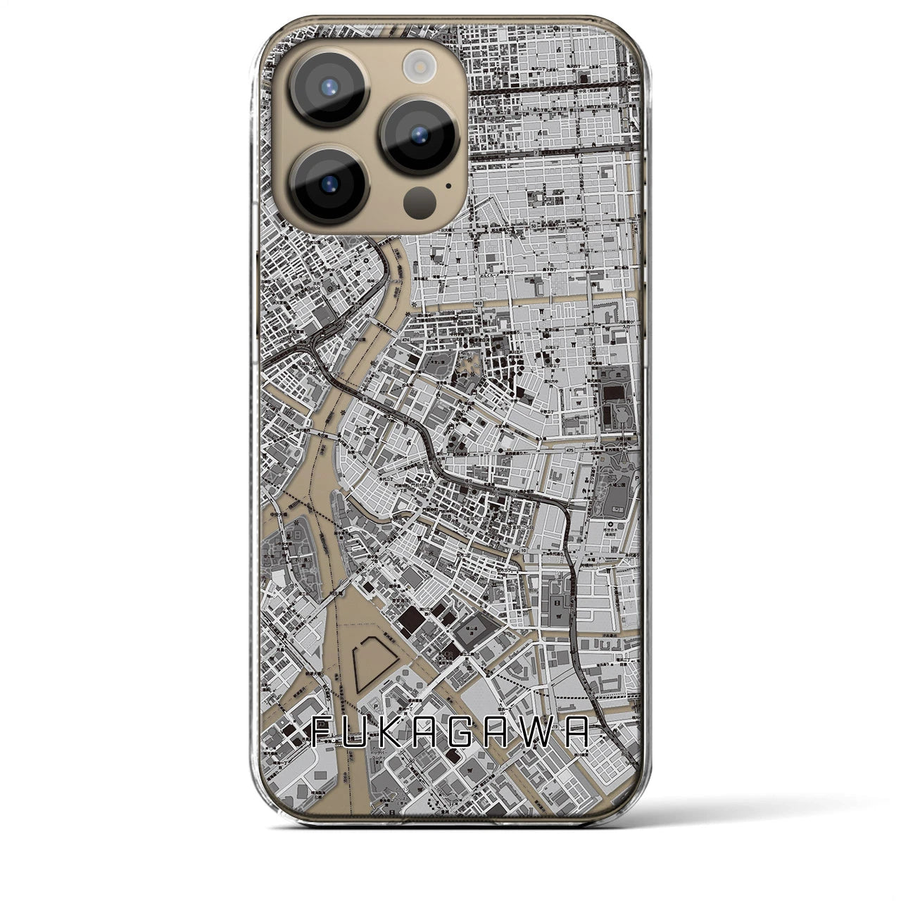 【深川2(東京都)】地図柄iPhoneケース(クリアタイプ)