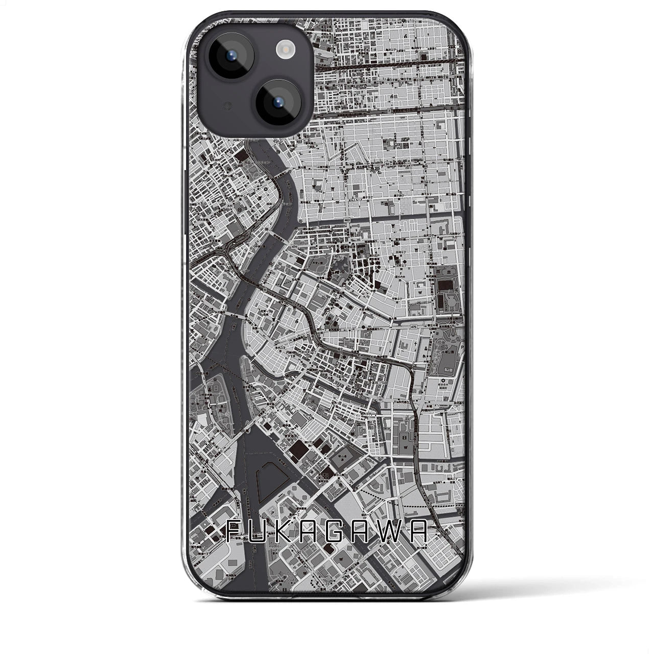 【深川2(東京都)】地図柄iPhoneケース(クリアタイプ)