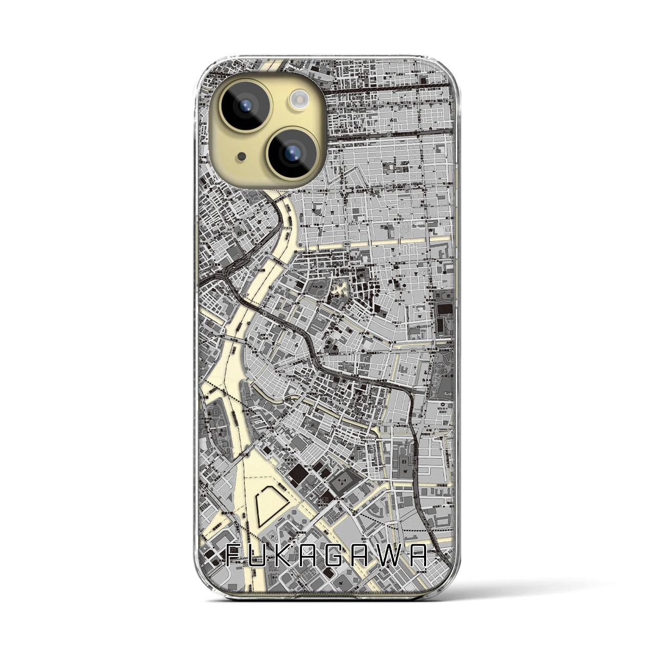 【深川2(東京都)】地図柄iPhoneケース(クリアタイプ)